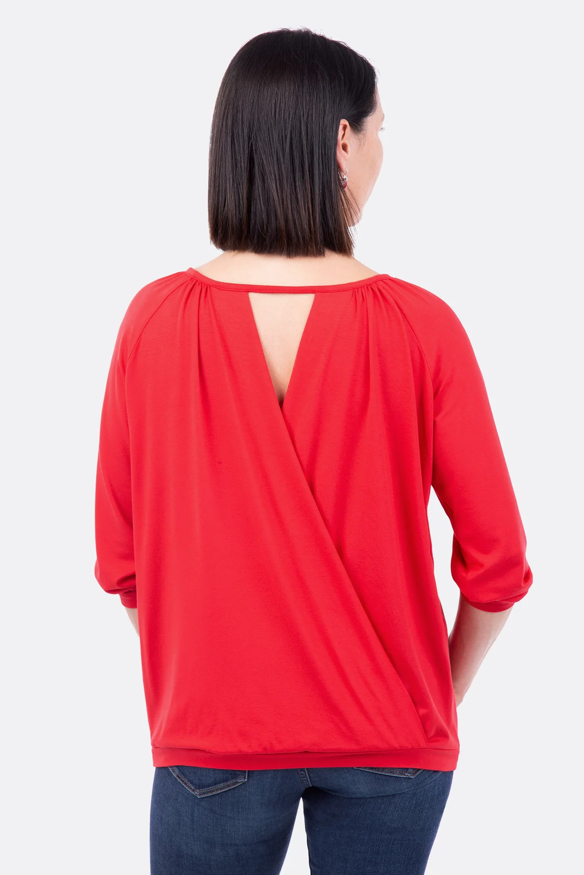 Schnittmuster Wickelshirt Rücken aus Jersey nähen