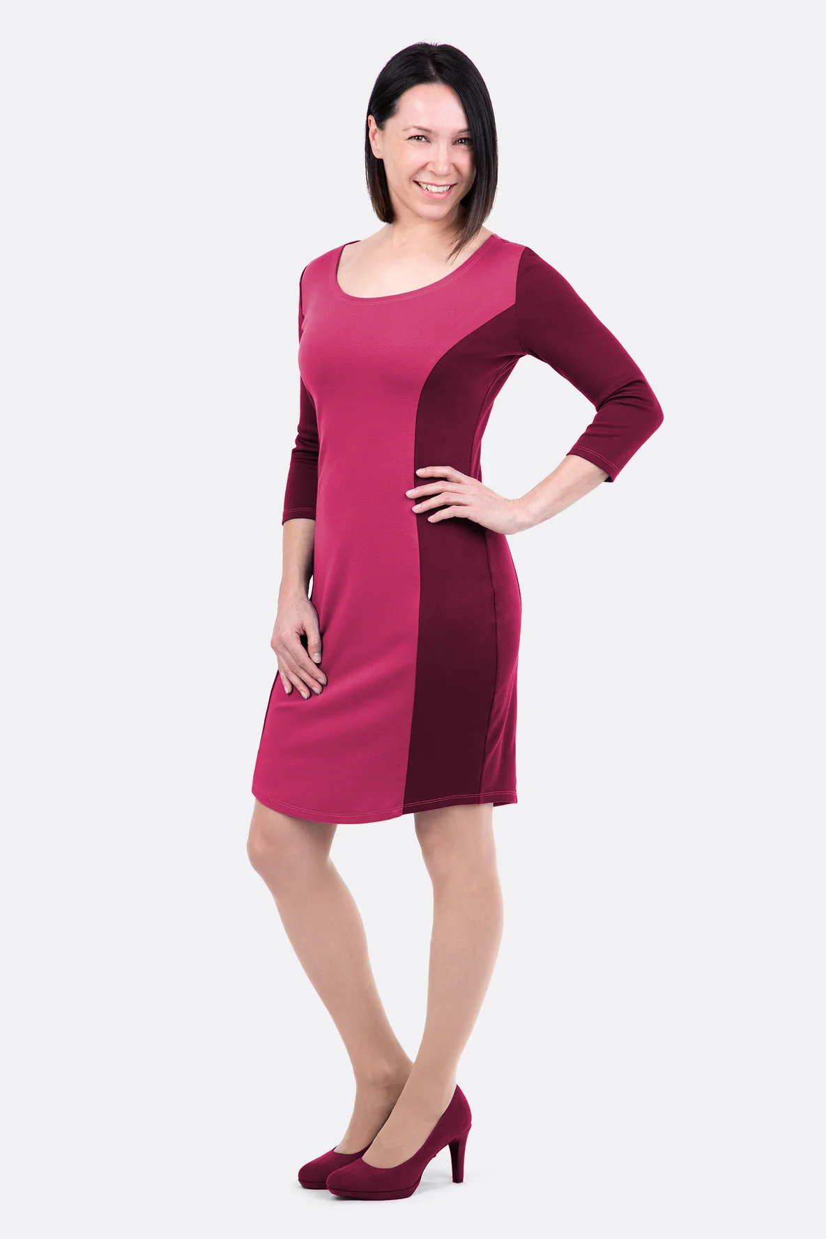 Schnittmuster Damen Etuikleid Colourblock figurbetont nähen