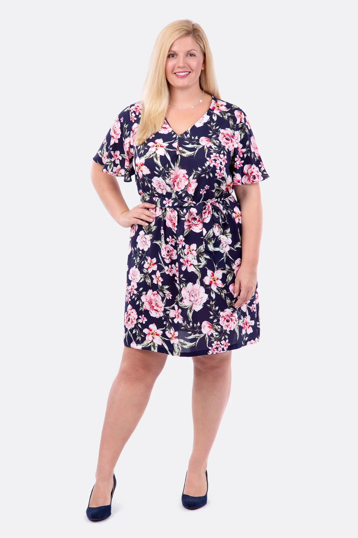 Schnittmuster Damenkleid Sommerkleid V-Ausschnitt Flatterärmel nähen