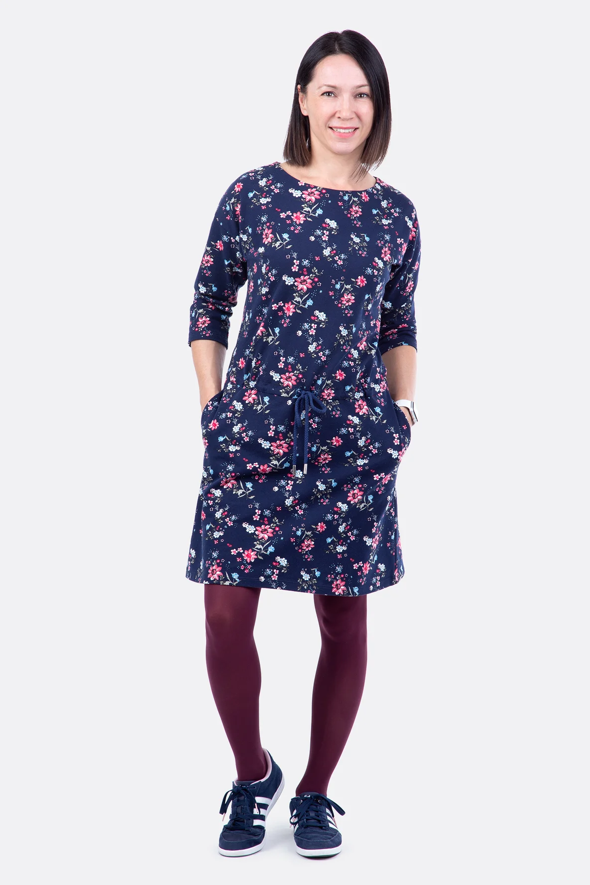 Schnittmuster Jerseykleid Freizeit Taschen Kordel selbst nähen