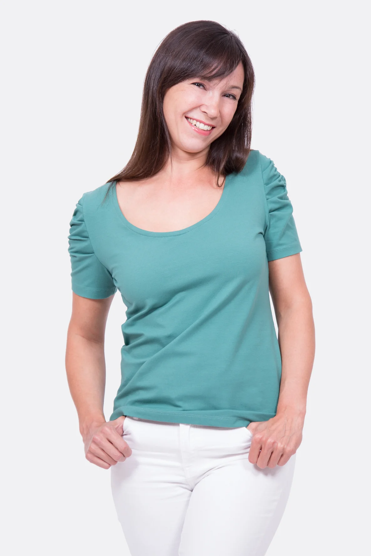 Schnittmuster Shirt Raffung Legefalten Ärmel Nähanleitung