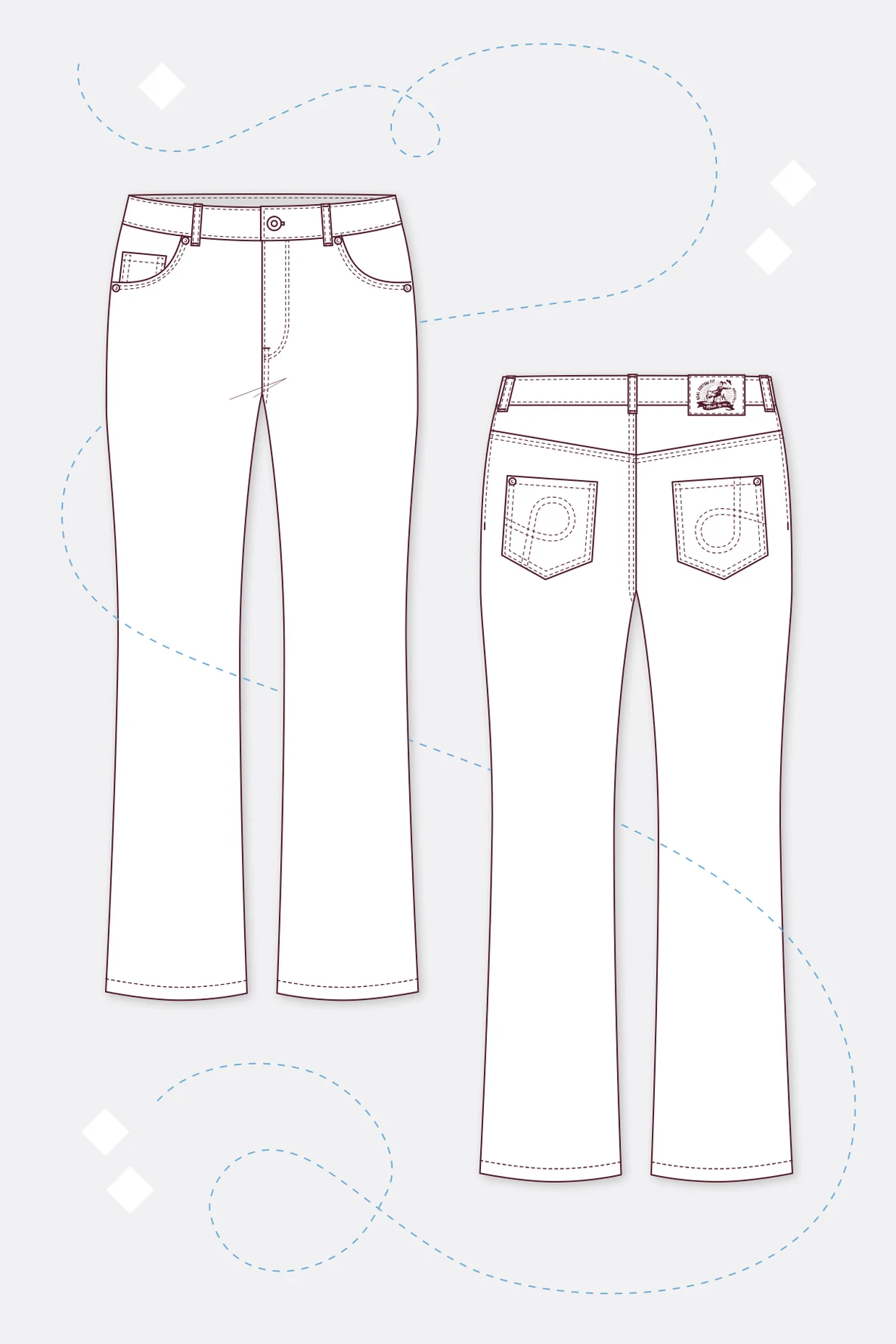 Schnittmuster Bootcut Jeans zum selbst nähen