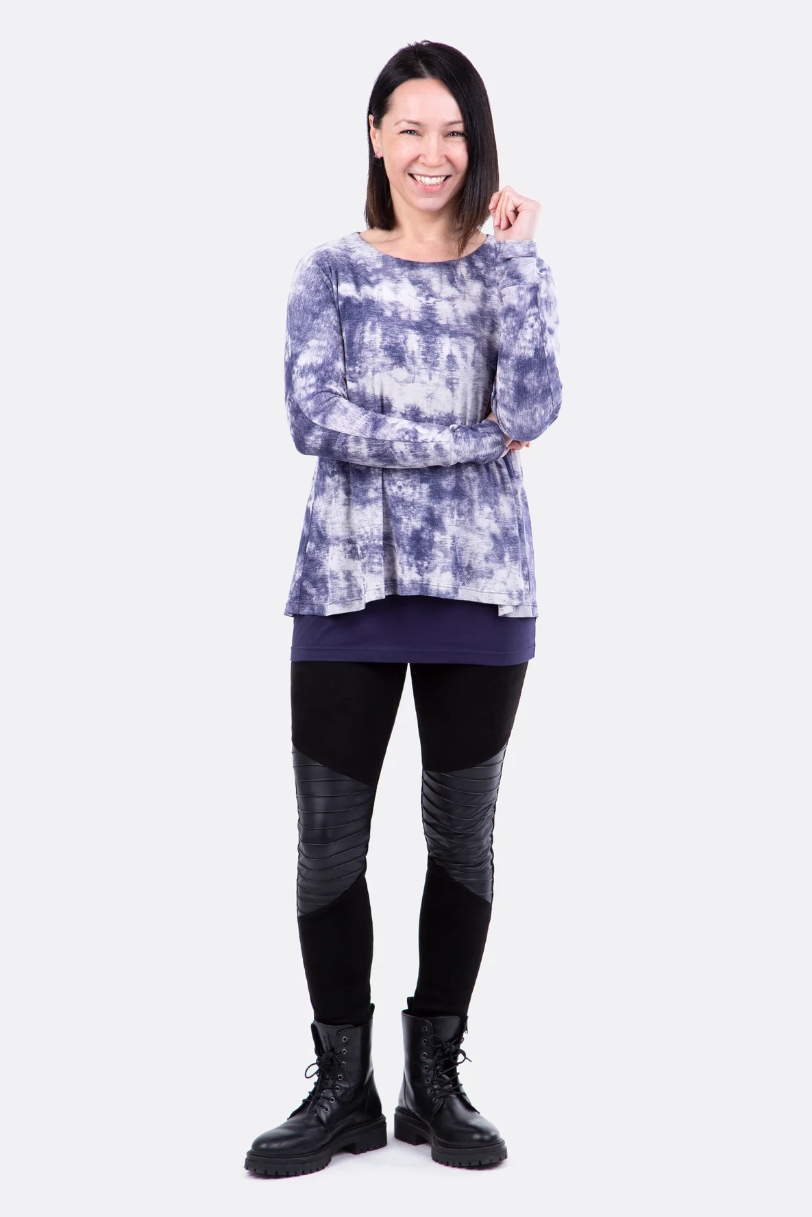 Schnittmuster Damen Lagenshirt locker Bikerleggings