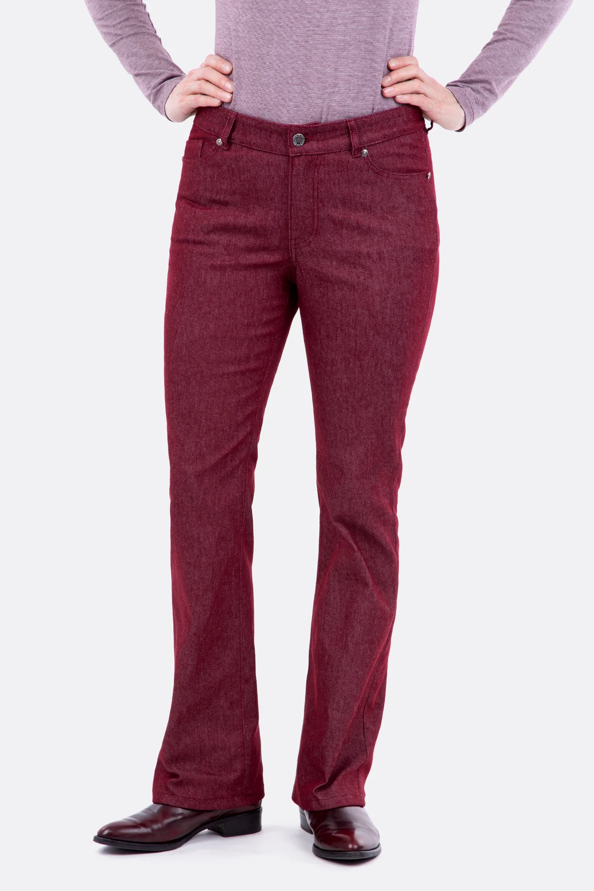 Schnittmuster Jeans Bootcut bordeaux selbernähen