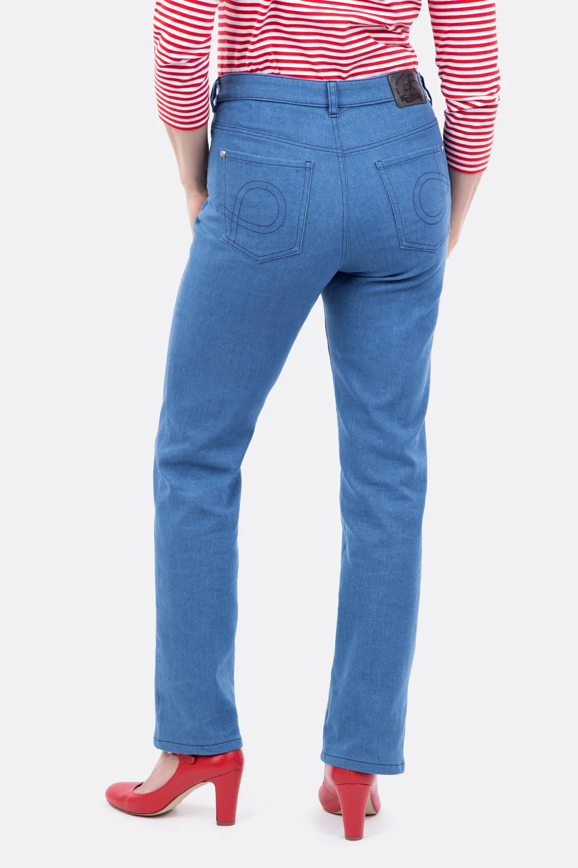 Schnittmuster Five Pocket Jeans Taschen mit Ziernaht und Nieten