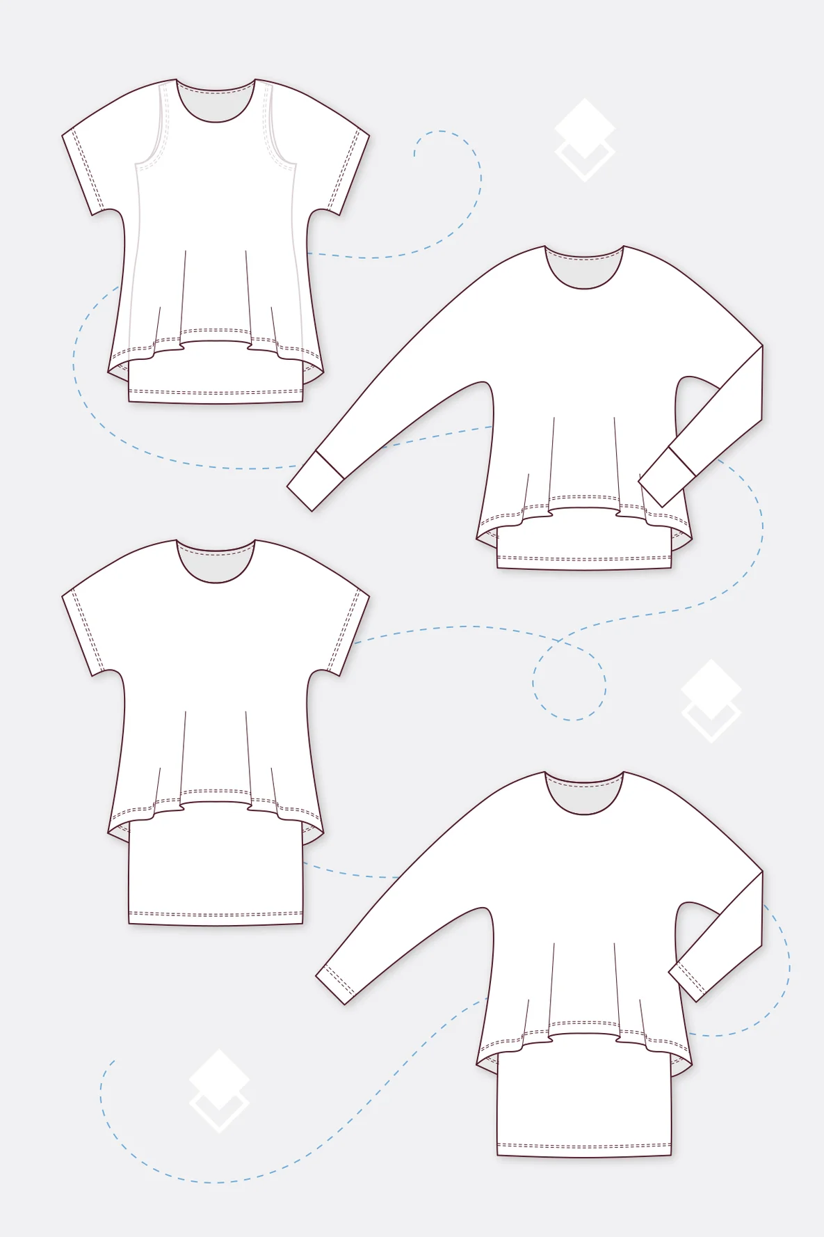 Schnittmuster Lagenshirt Varianten Nähanleitung