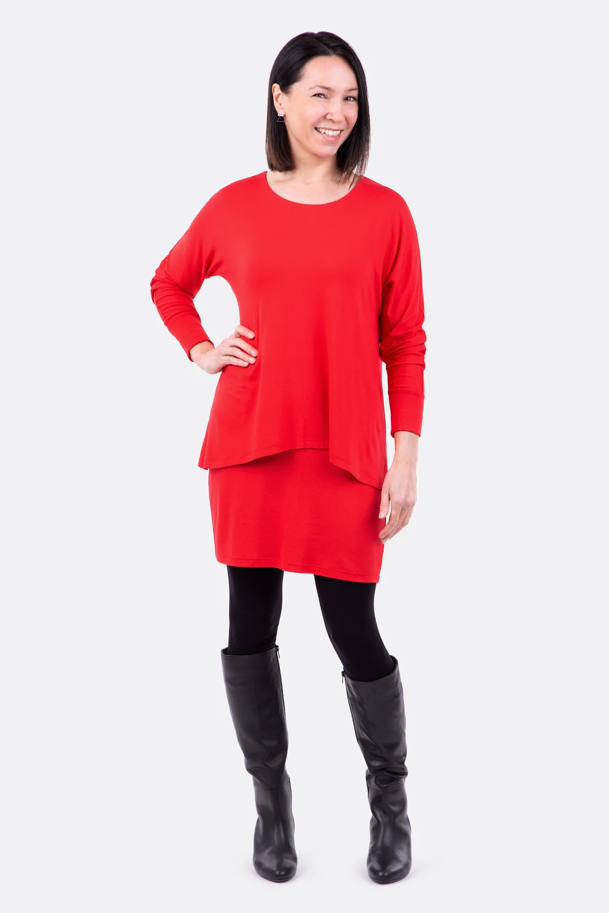 Schnittmuster Longshirt Minikleid Lagenlook zweilagig nähen