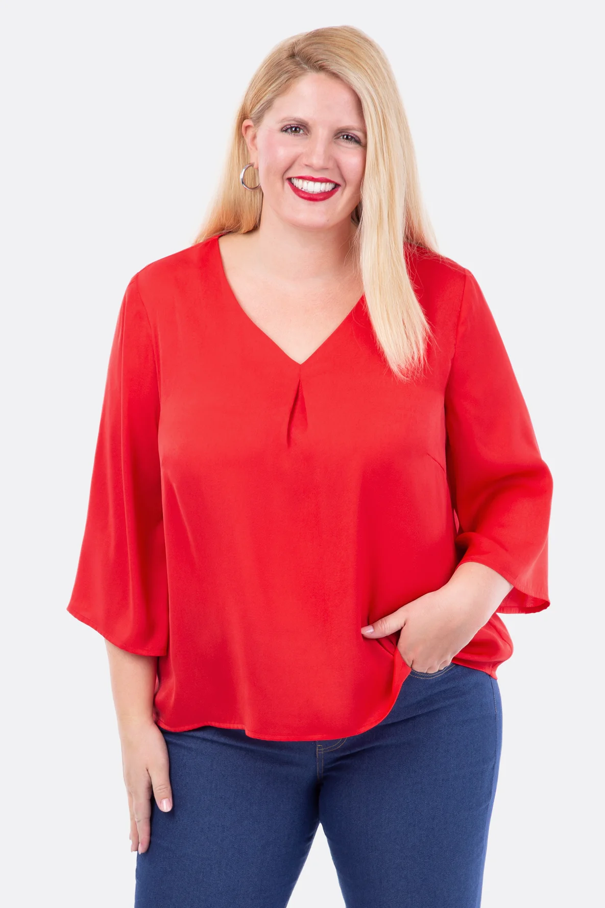 Schnittmuster Viskosebluse Frauen ausgestellte Ärmel lockerer Schnitt DIY