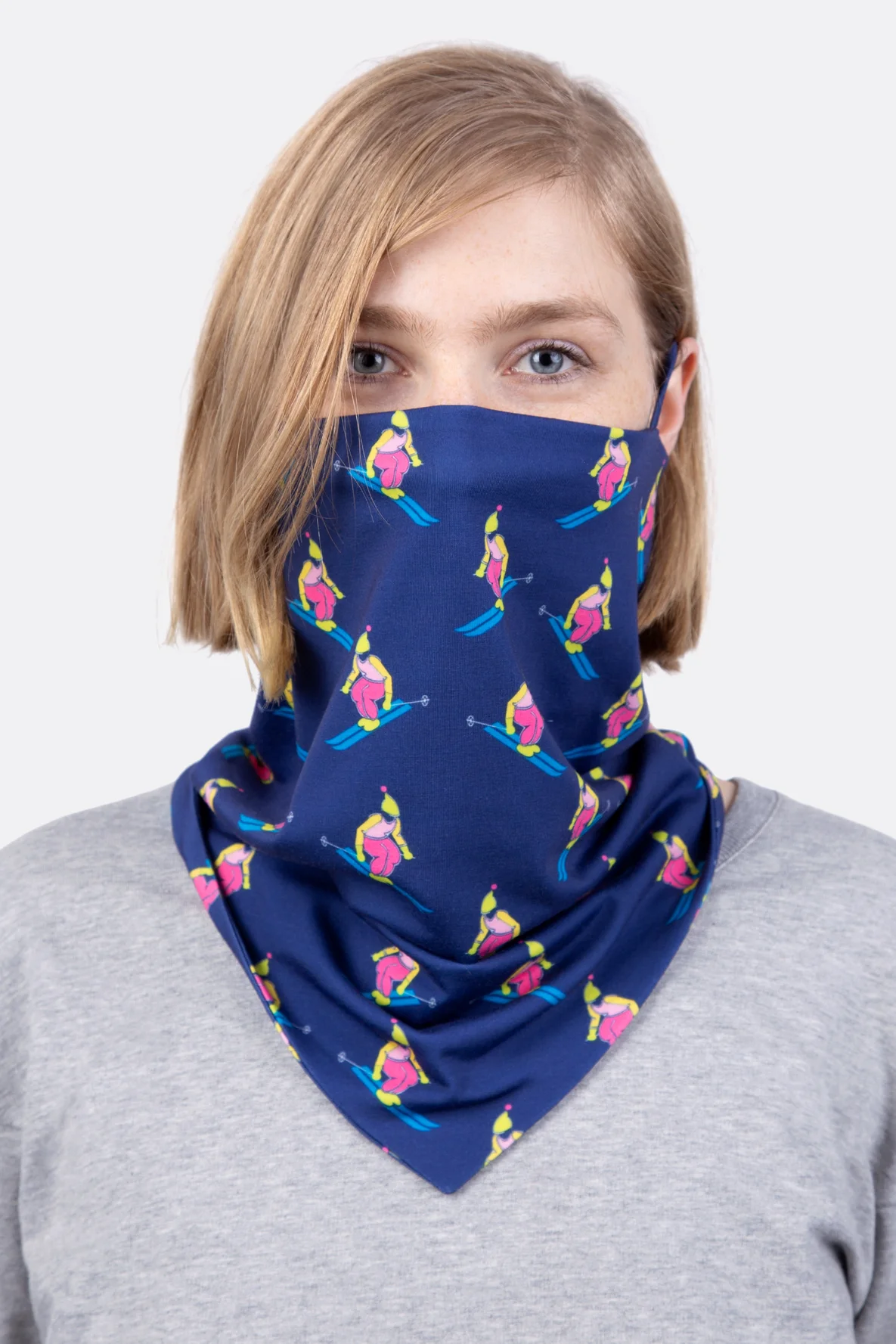 Loopschal mit Mund-Nasenschutz selbernähen gratis Schnittmuster