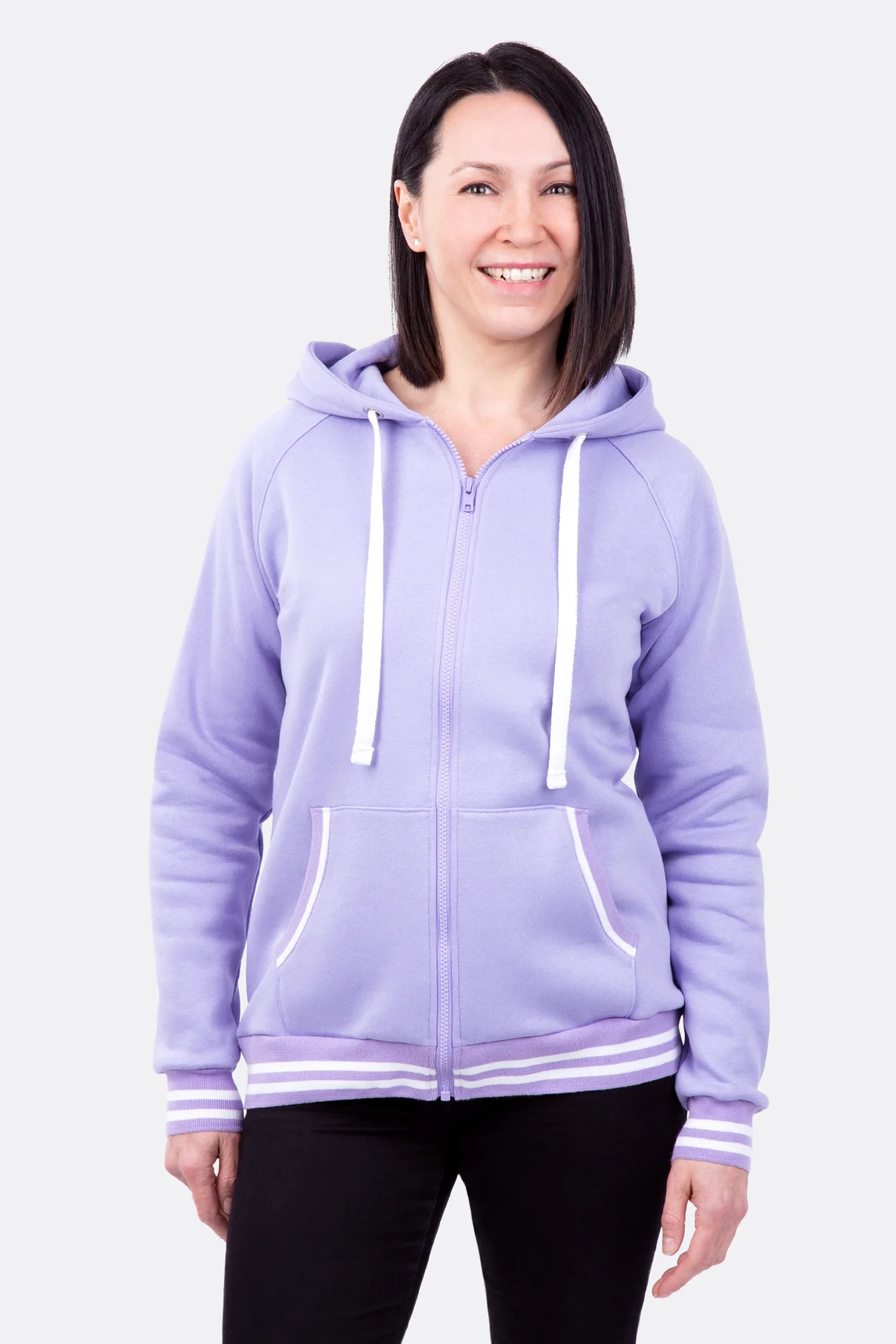 Schnittmuster Damen Sweatjacke Känguru Taschen nähen