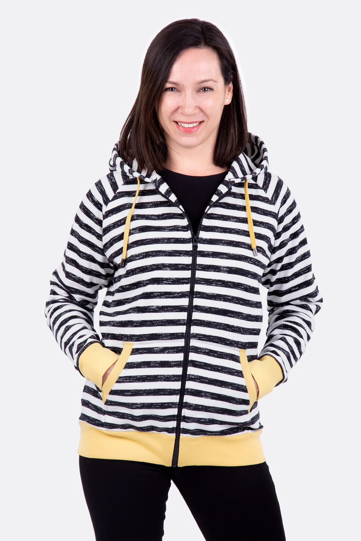 Schnittmuster Kapuzenjacke Taschen nähen