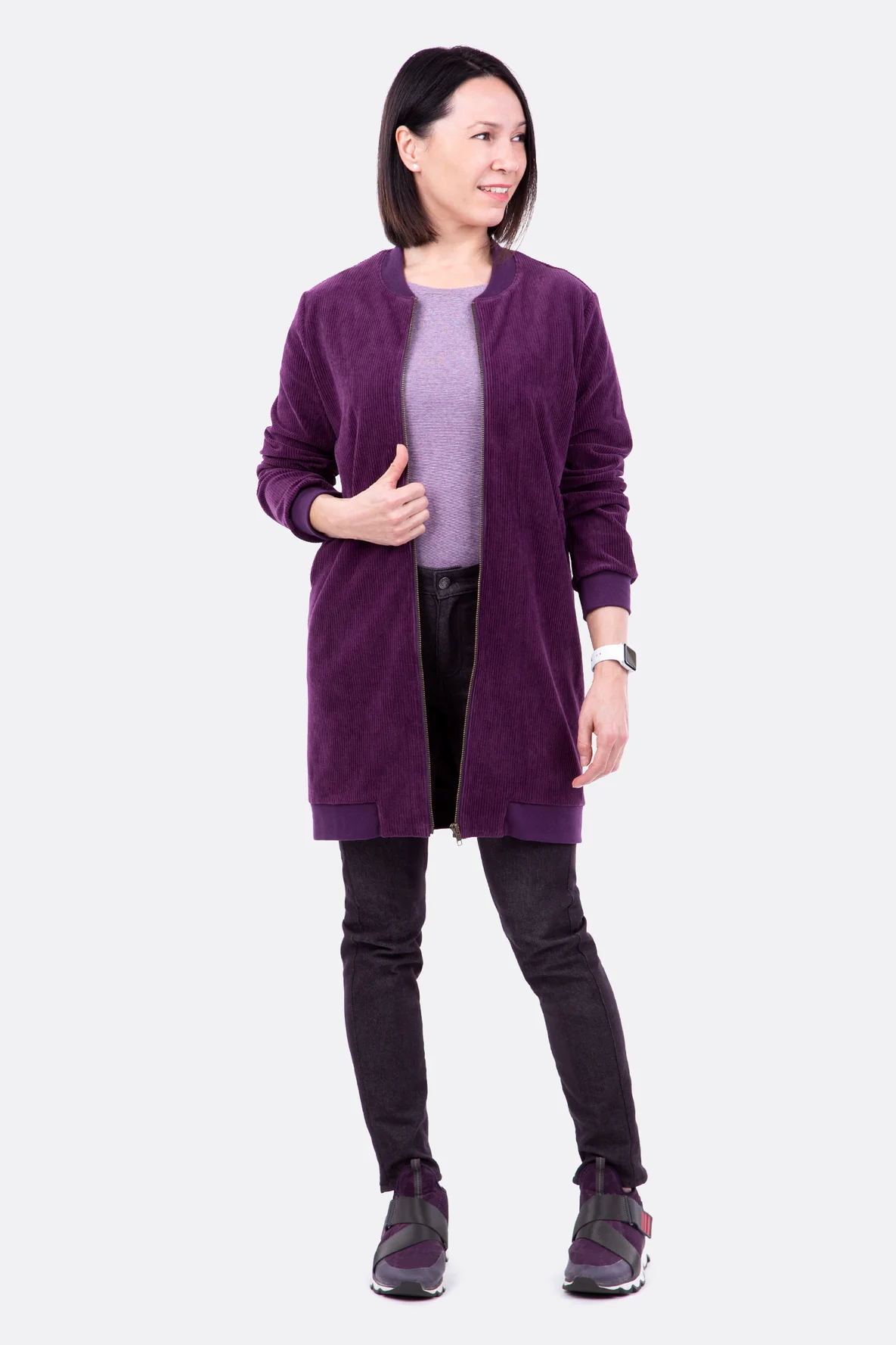 Schnittmuster Longblouson Jacke Jerseycord selbernähen