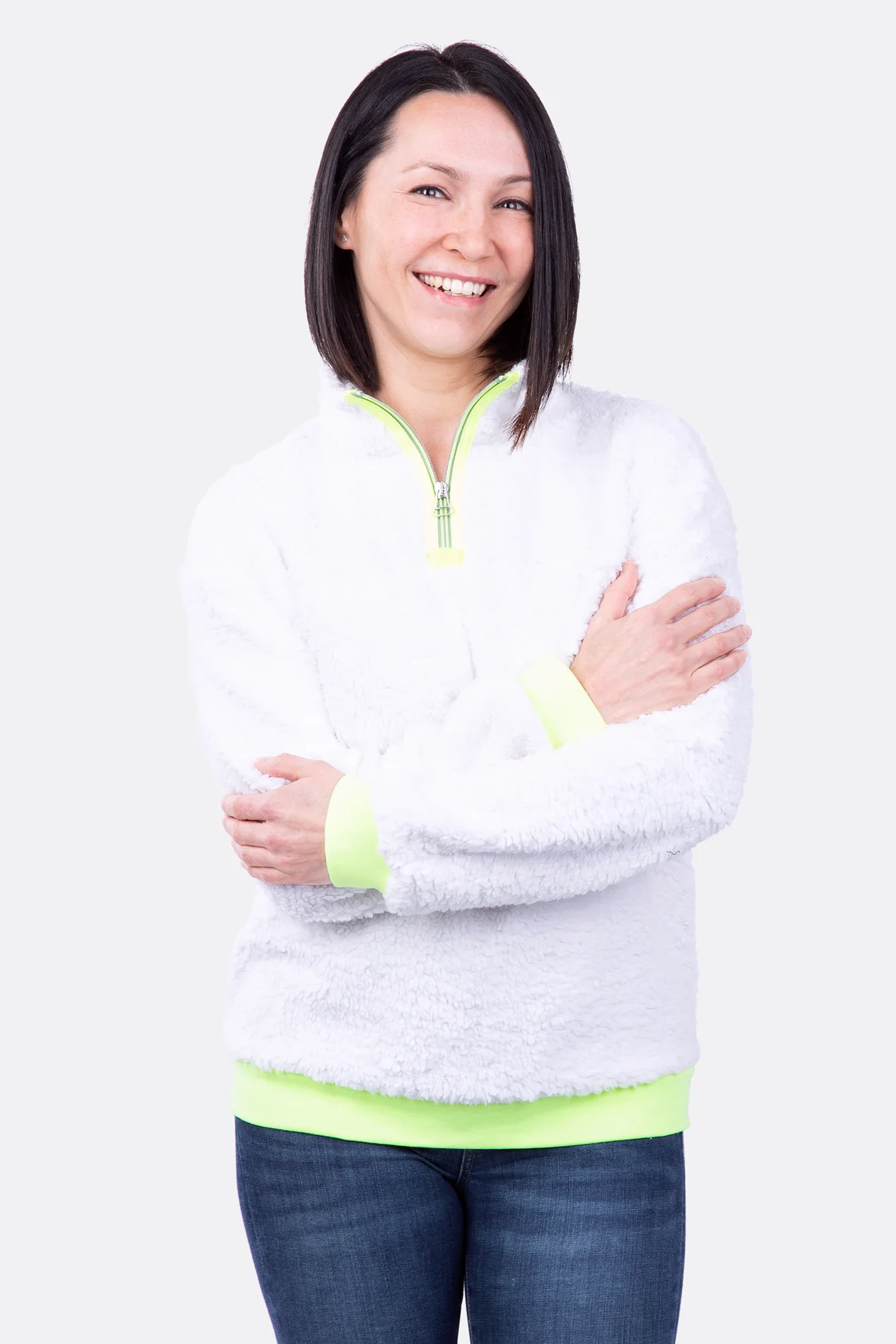 Schnittmuster Sweatshirt aus Teddy Plüsch DIY selber nähen