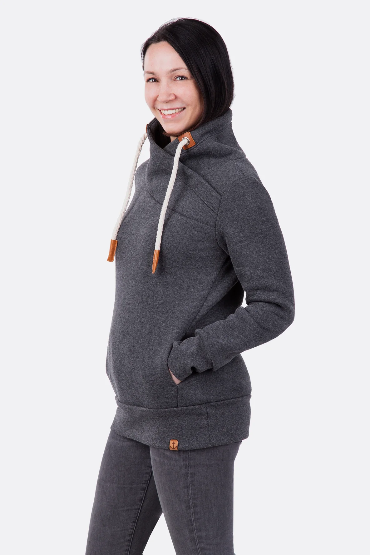 Sweatshirt Schnittmuster mit Wickelkragen aus Wintersweat selbernähen