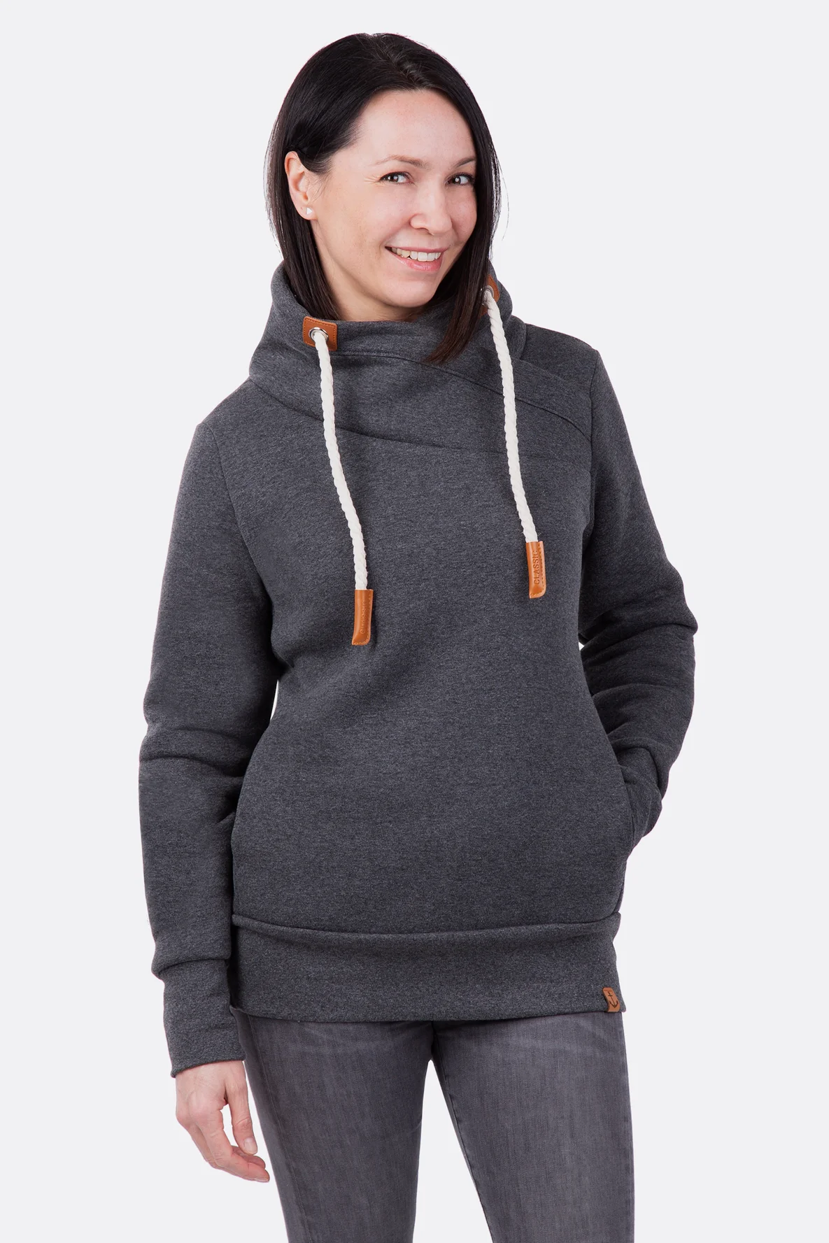 Schnittmuster Pullover mit Wickelkragenaus Wintersweat selbernähen