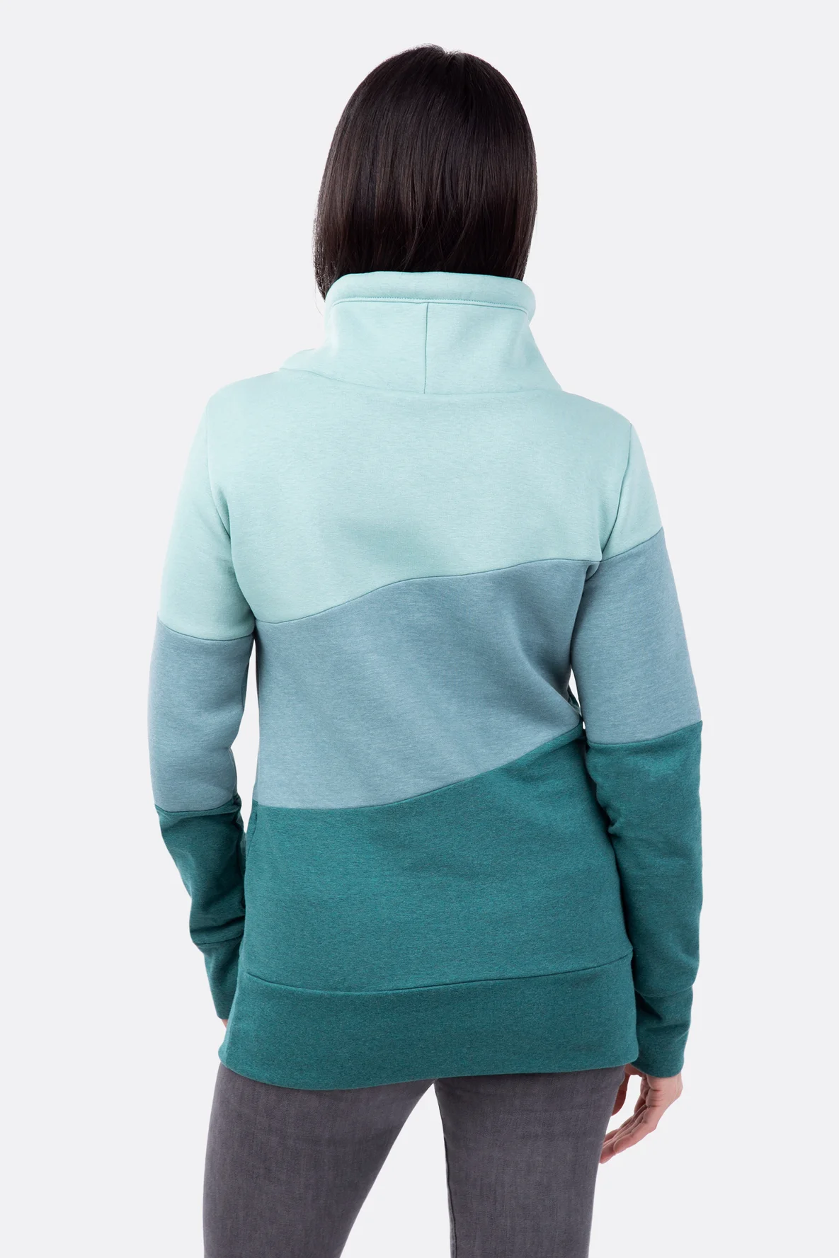 Schnittmuster Colourblock Pullover Kragen Rücken Nähanleitung