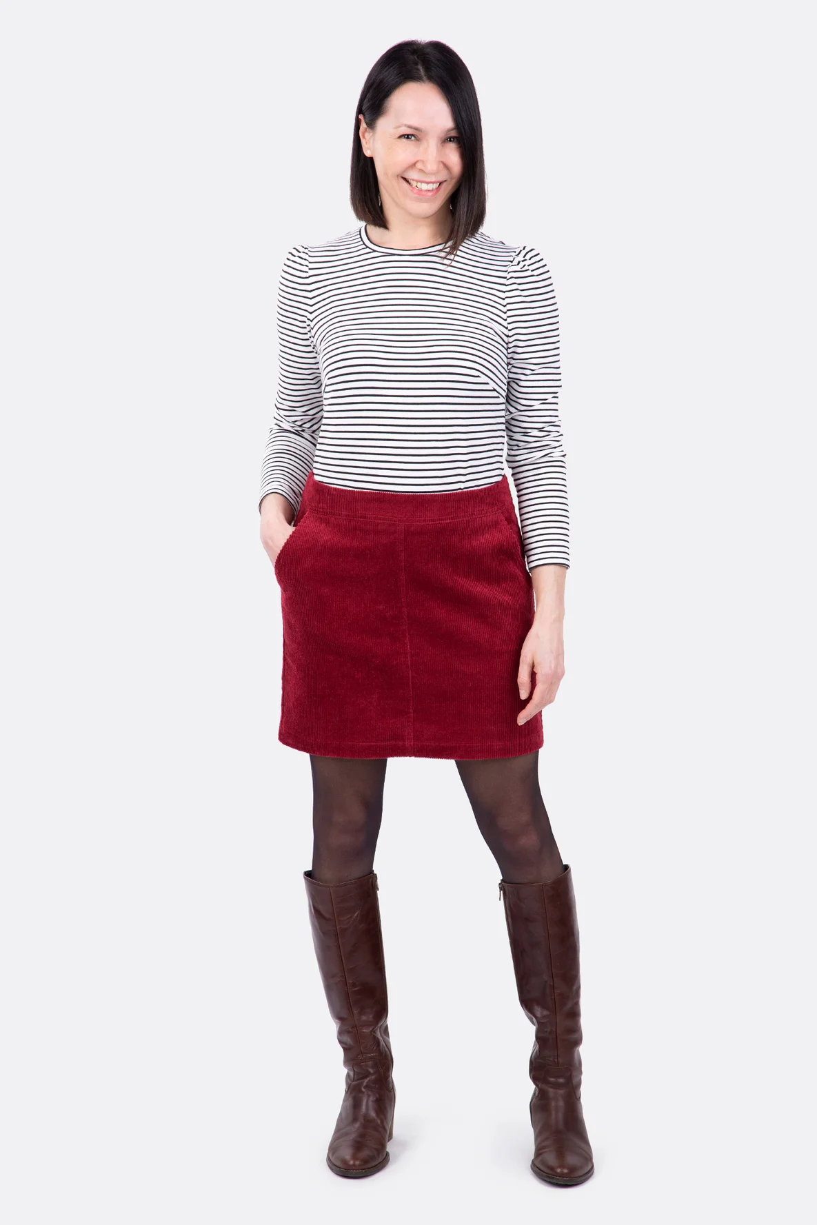 Schnittmuster Cordrock mit Taschen herbstlich selber nähen