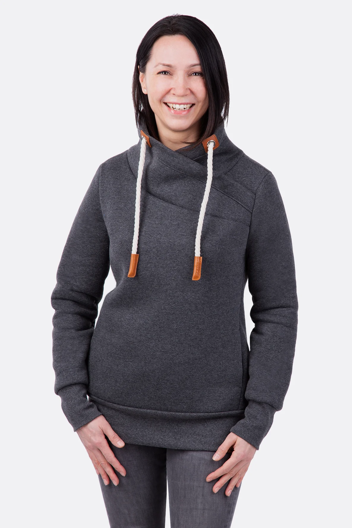 Schnittmuster für Sweatshirt mit Wickelkragen DIY-Anleitung