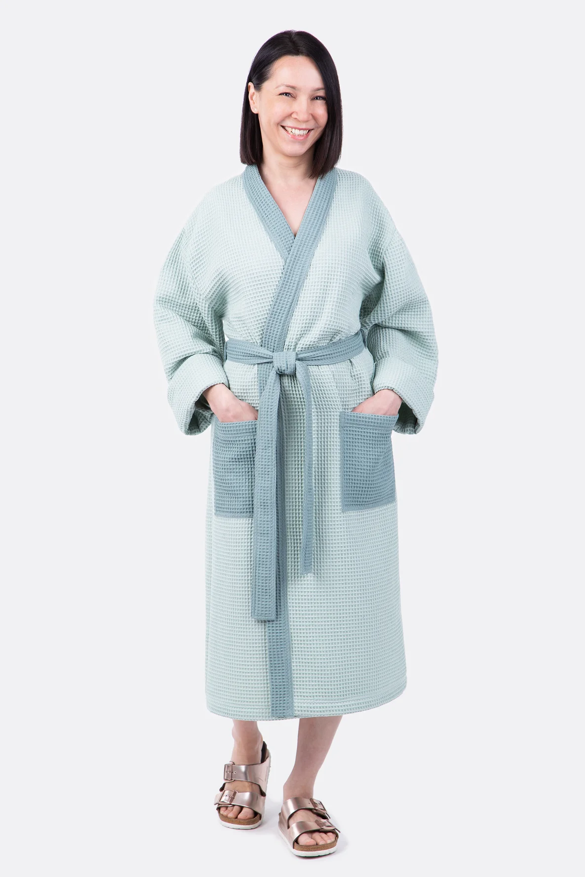 Schnittmuster für Damen Bademantel aus Waffelpiqué