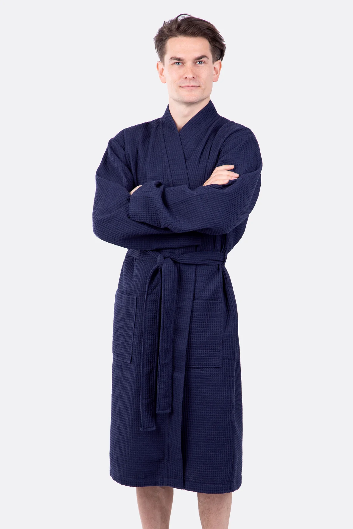 Schnittmuster Bademantel für Mann aus Waffelpiqué Nähanleitung