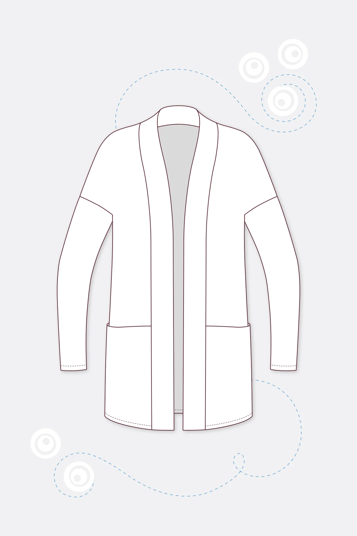 Schnittmuster Cardigan Taschen offen selber nähen