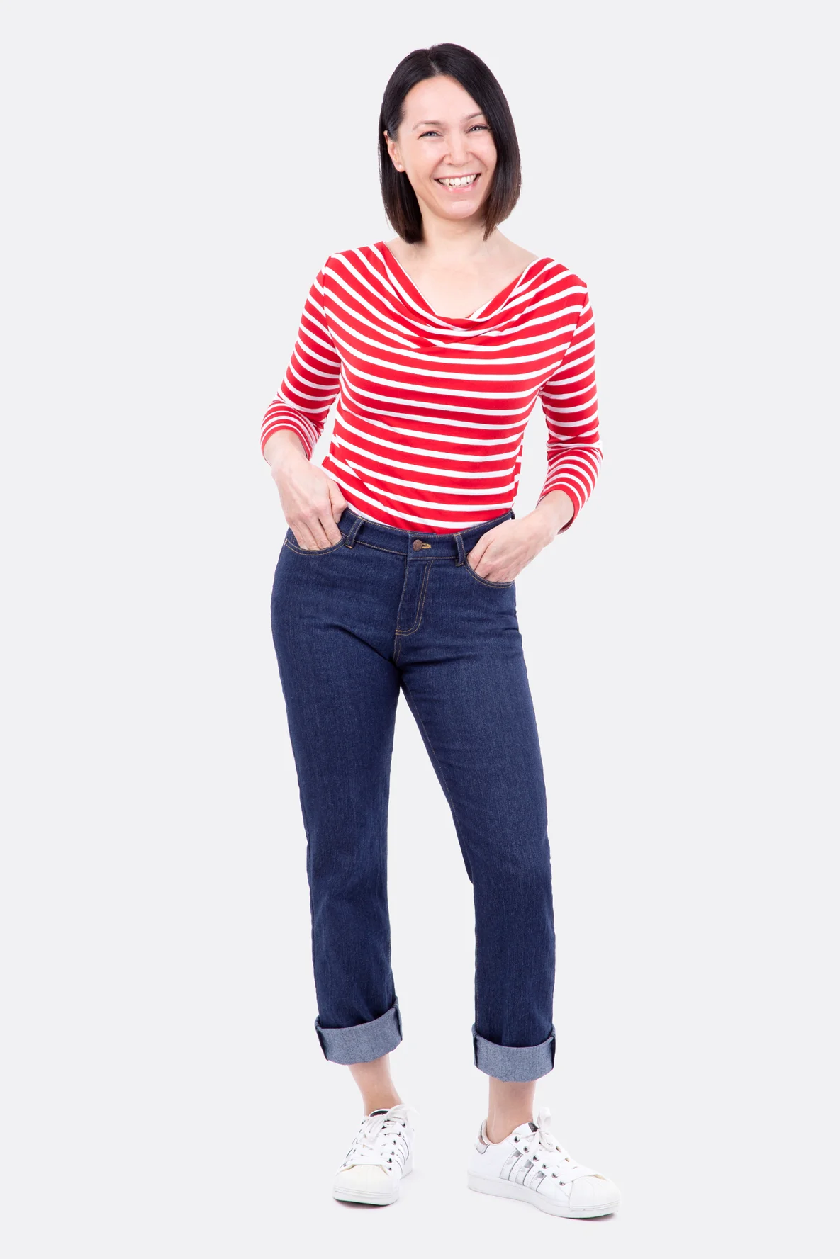 Schnittmuster Damenjeans- regular waist leger naehen