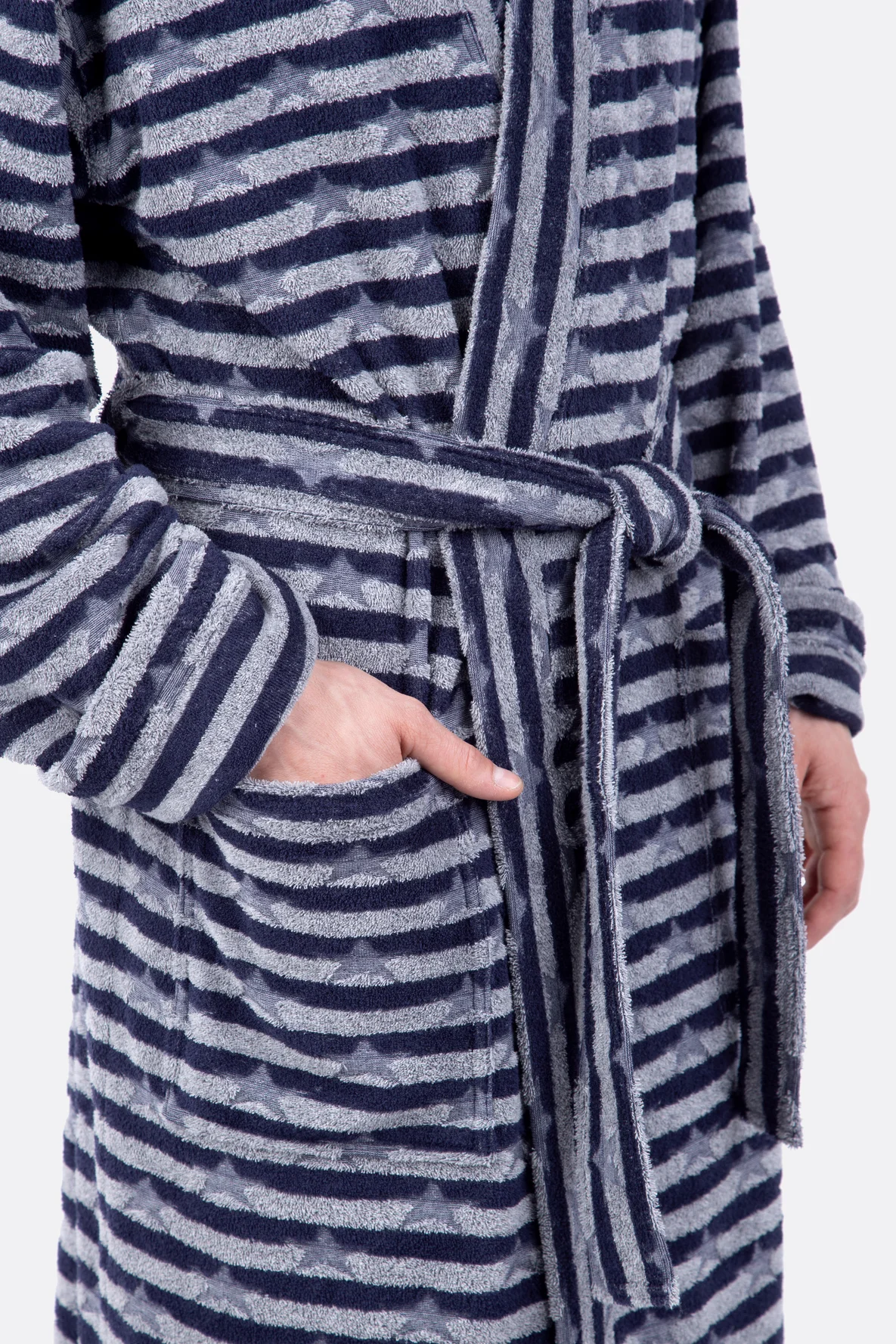 Schnittmuster Herren Bademantel mit Taschen und Gürtel DIY