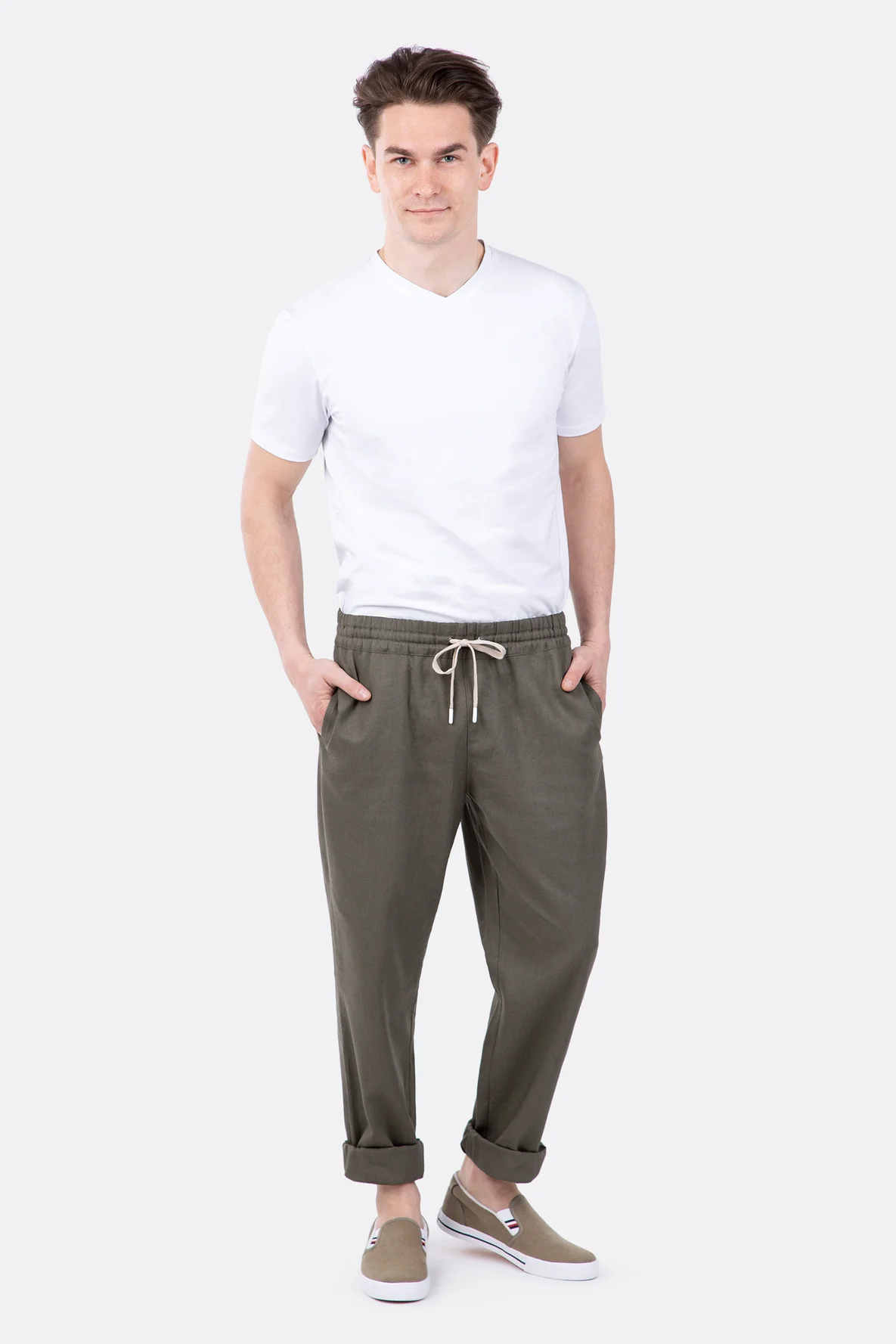 Schnittmuster Herrenhose khaki Webware selber nähen