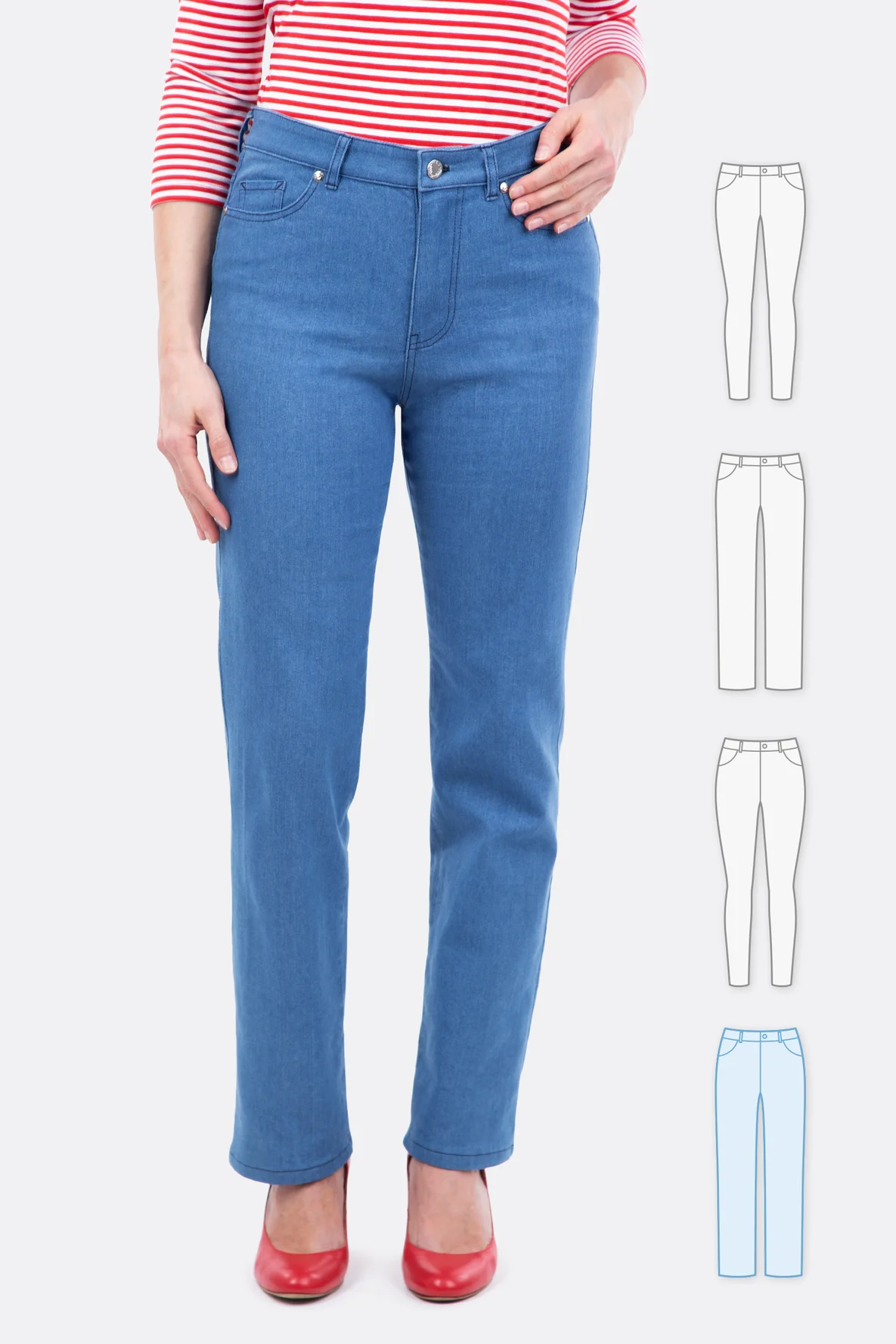 Schnittmuster Jeans high waist straight leg selbst naehen