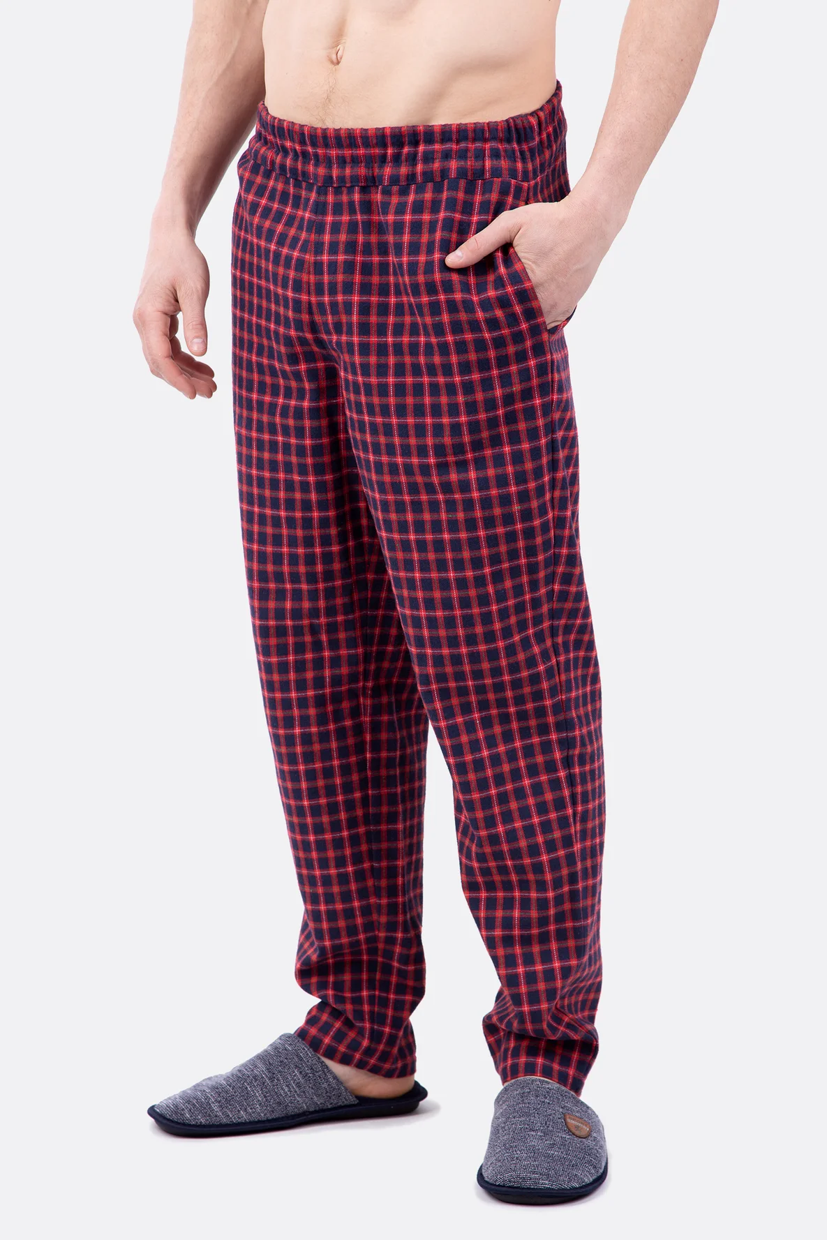 Schnittmuster Miles Flanellhose Herren Karo rot-schwarz gemütlich nähen