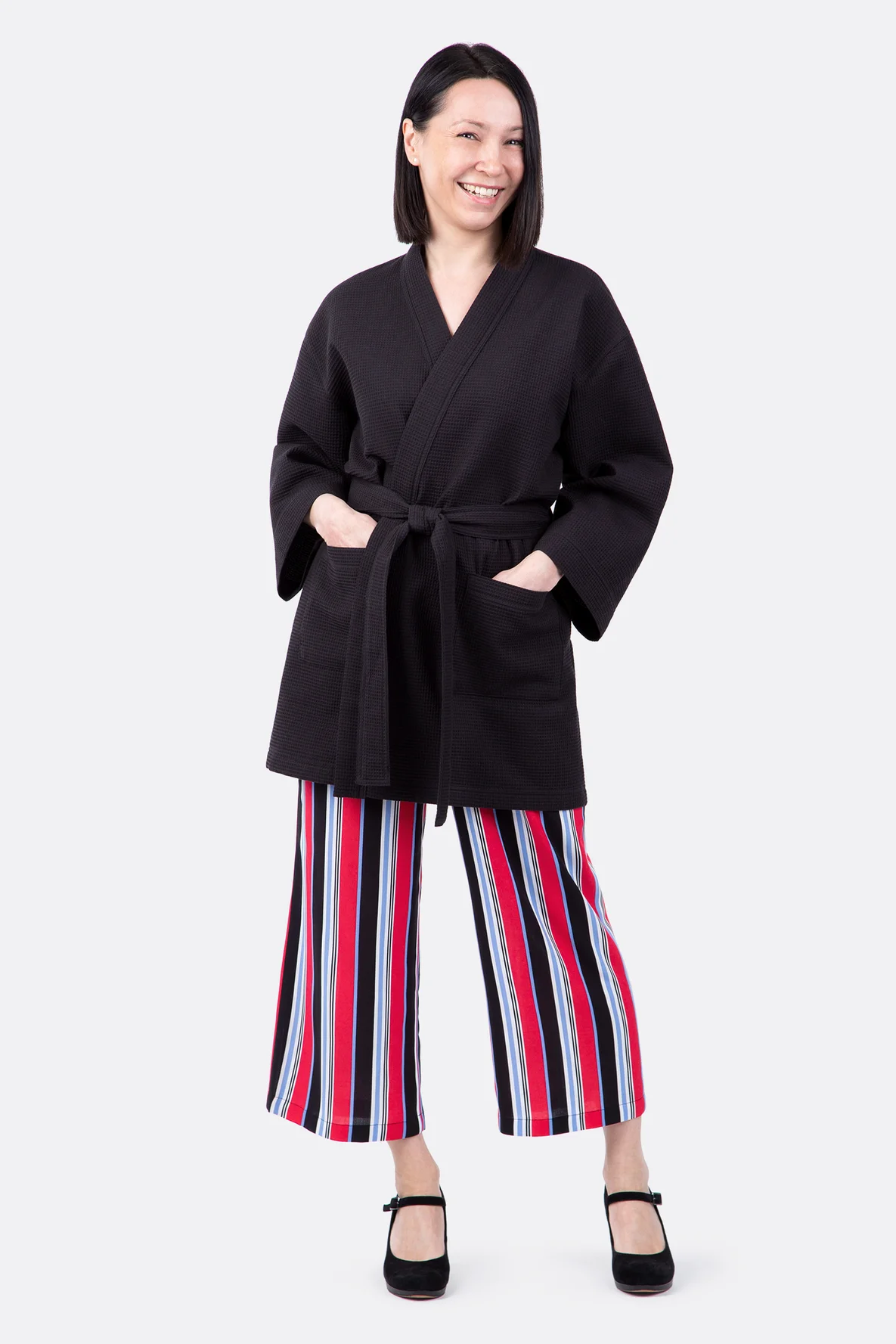 Schnittmuster Sommerjacke mit Gürtel aus Pikee selber nähen