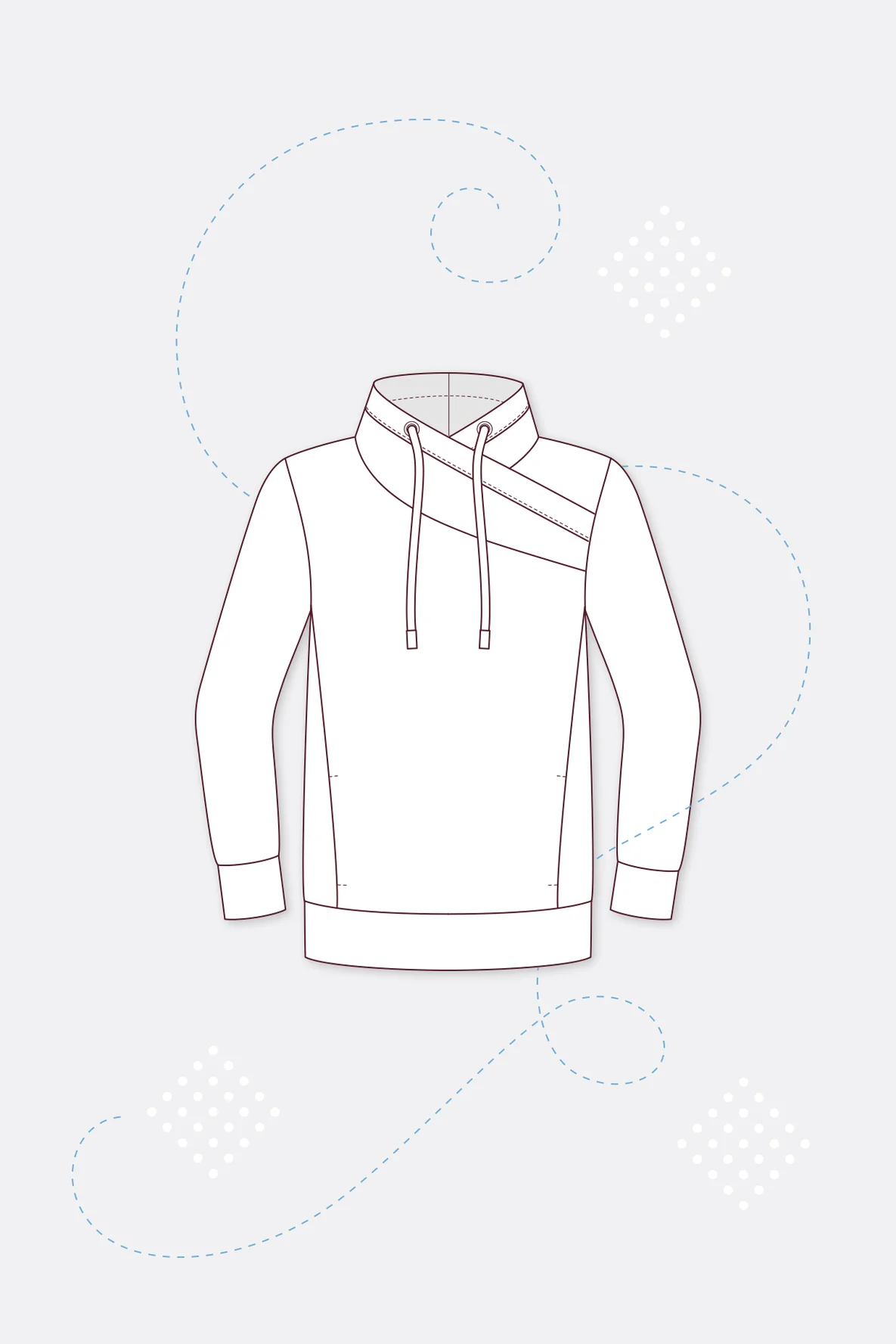 Schnittmuster Herren Sweatshirt mit Wickelkragen nähen