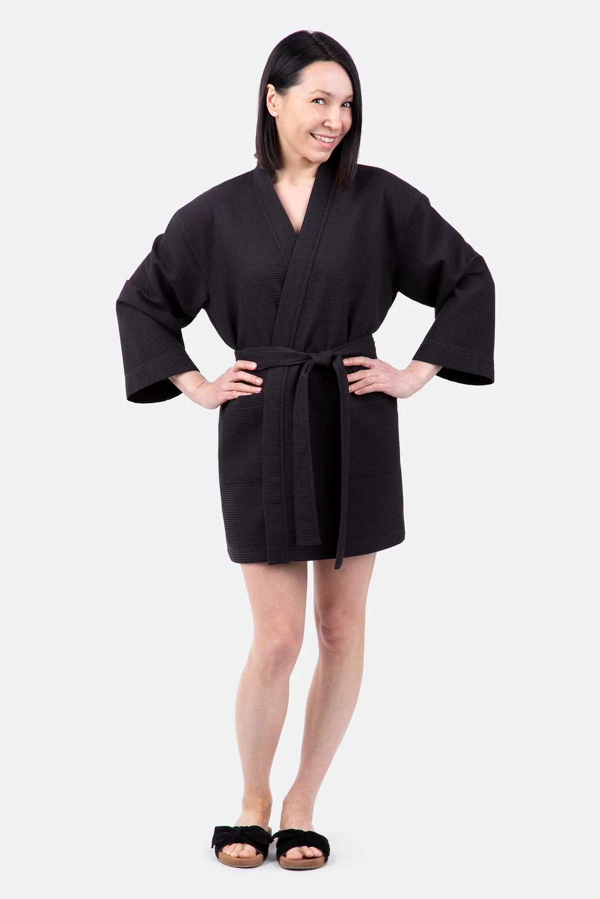 Schnittmuster Wellnessjacke Morgenmantel Waffelpiqué nähen