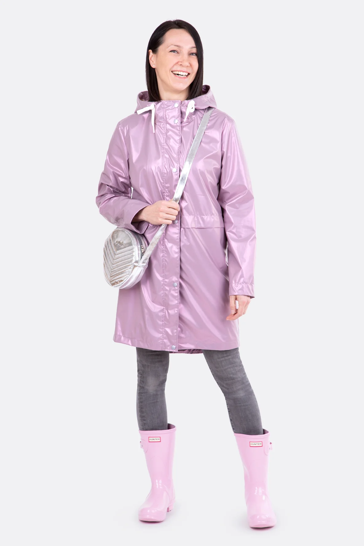 Schnittmuster Regenjacke metallic flieder nähen