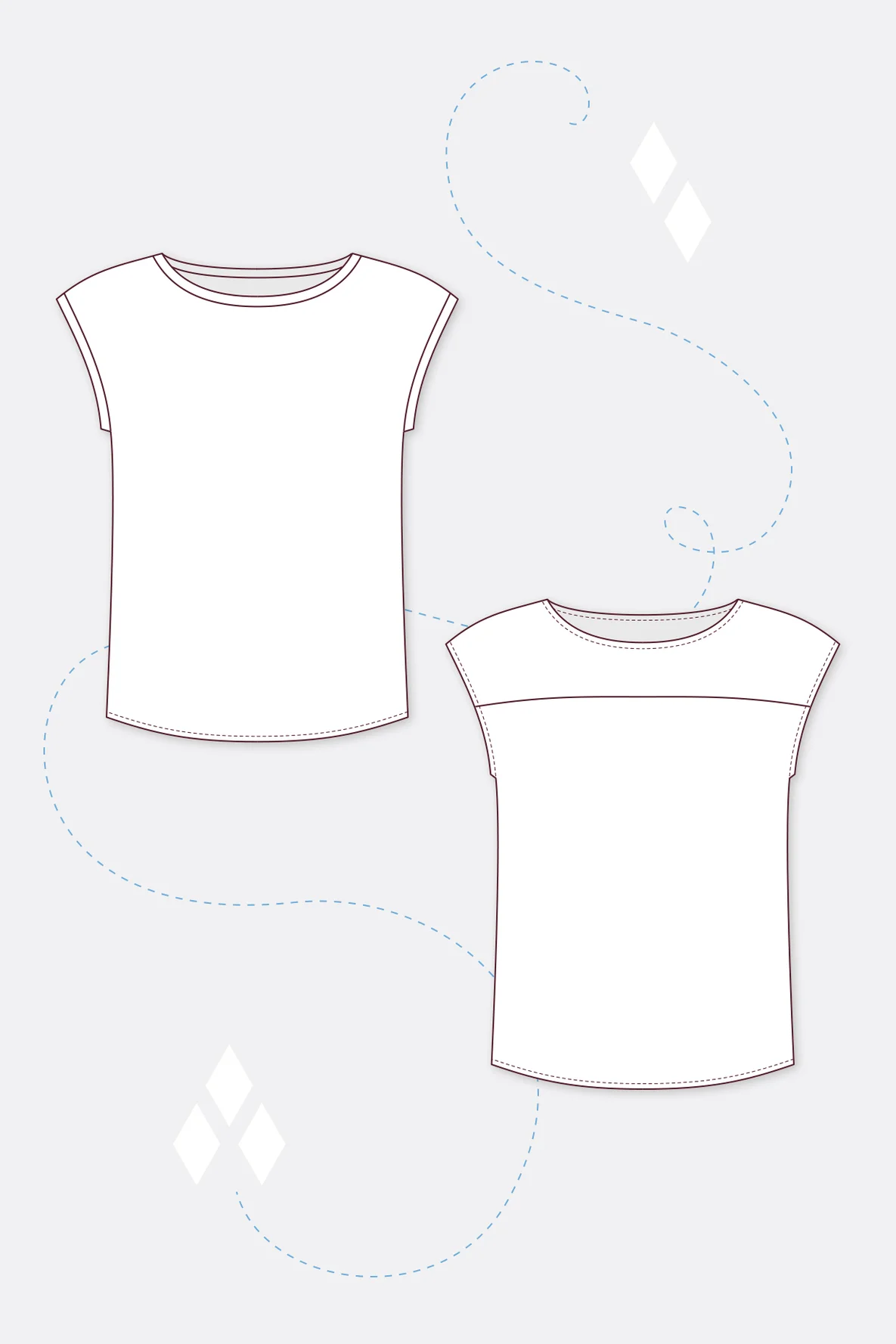 Schnittmuster Sara Damenshirt simpel Passe selber nähen