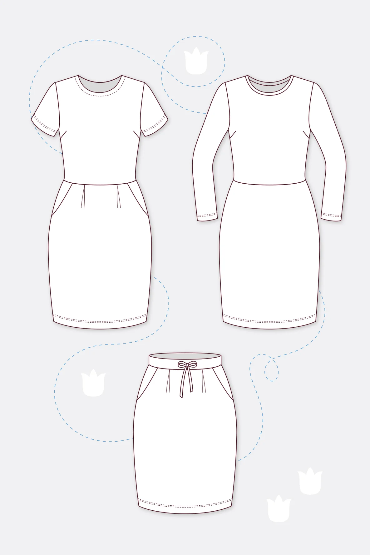 Schnittmuster Sweatkleid Tulpenform Chloe