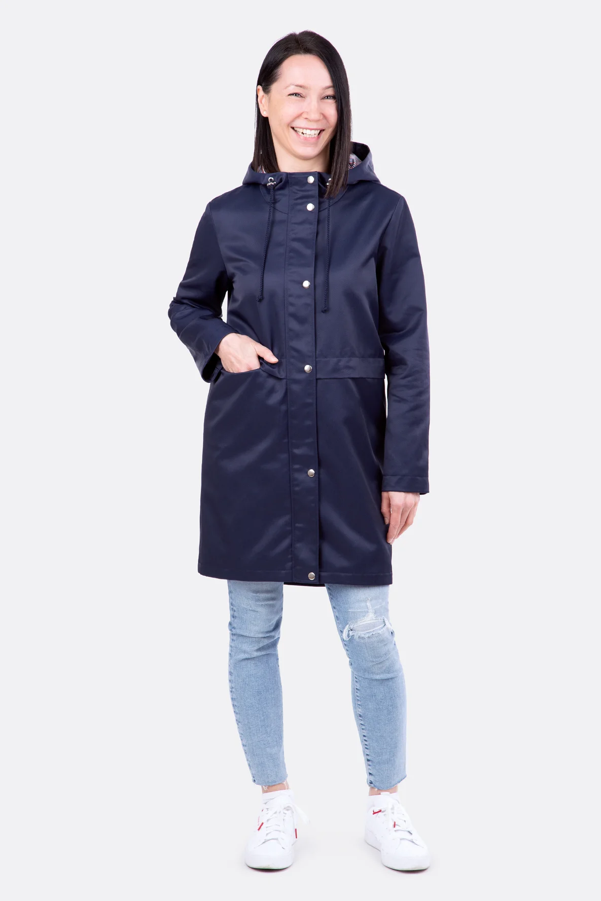 Schnittmuster Übergangsjacke wasserabweisend mit Knopfblende selber nähen