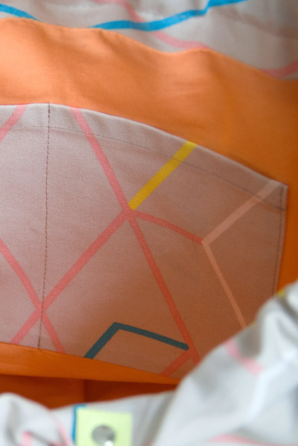 Strandtasche selber nähen Innentaschen Innenfächer DIY