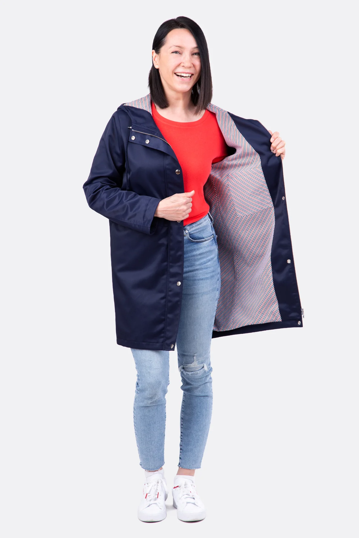 Übergangsparka aus Bibernylon mit Jackenfutter selber nähen