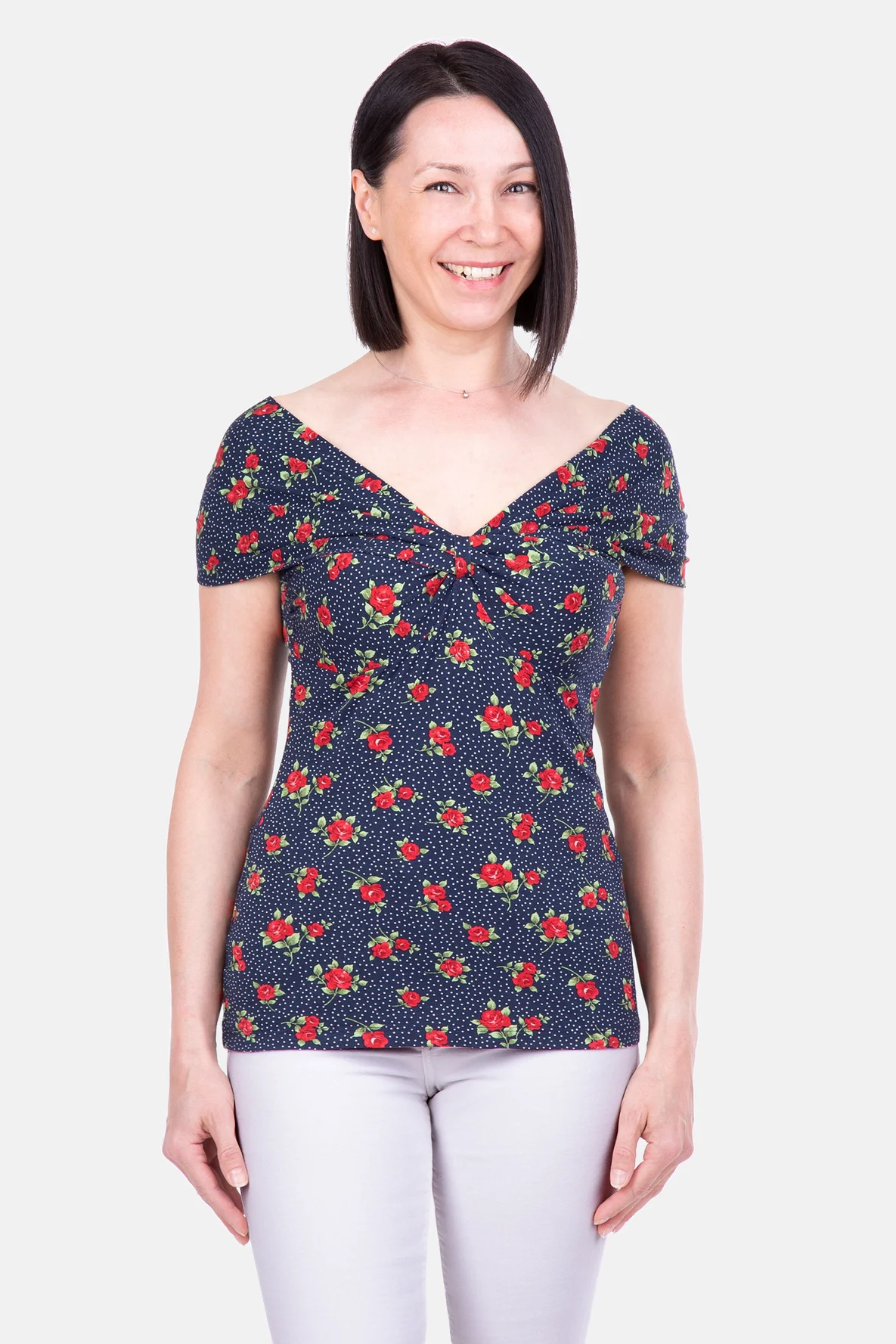 Schnittmuster Carmenausschnitt jerseyshirt nähen