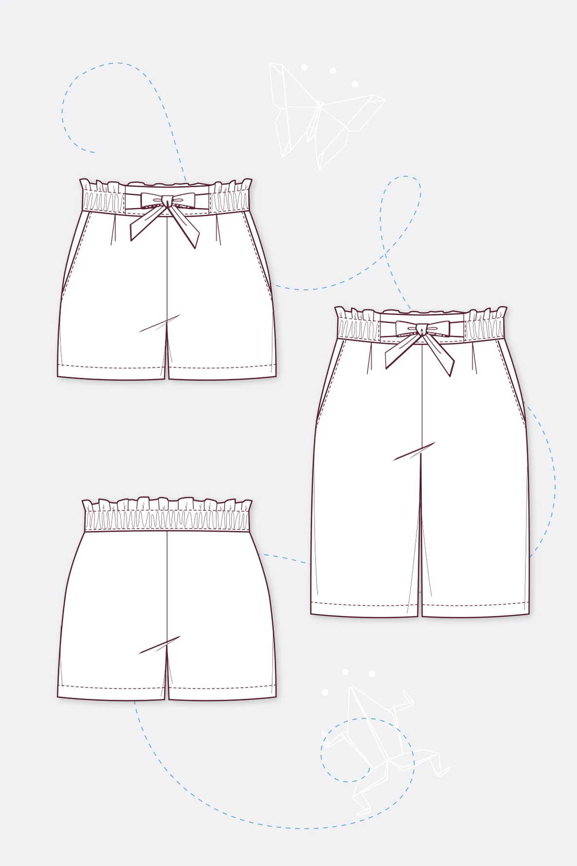 Schnittmuster POaperbag Shorts Bermudas selber nähen