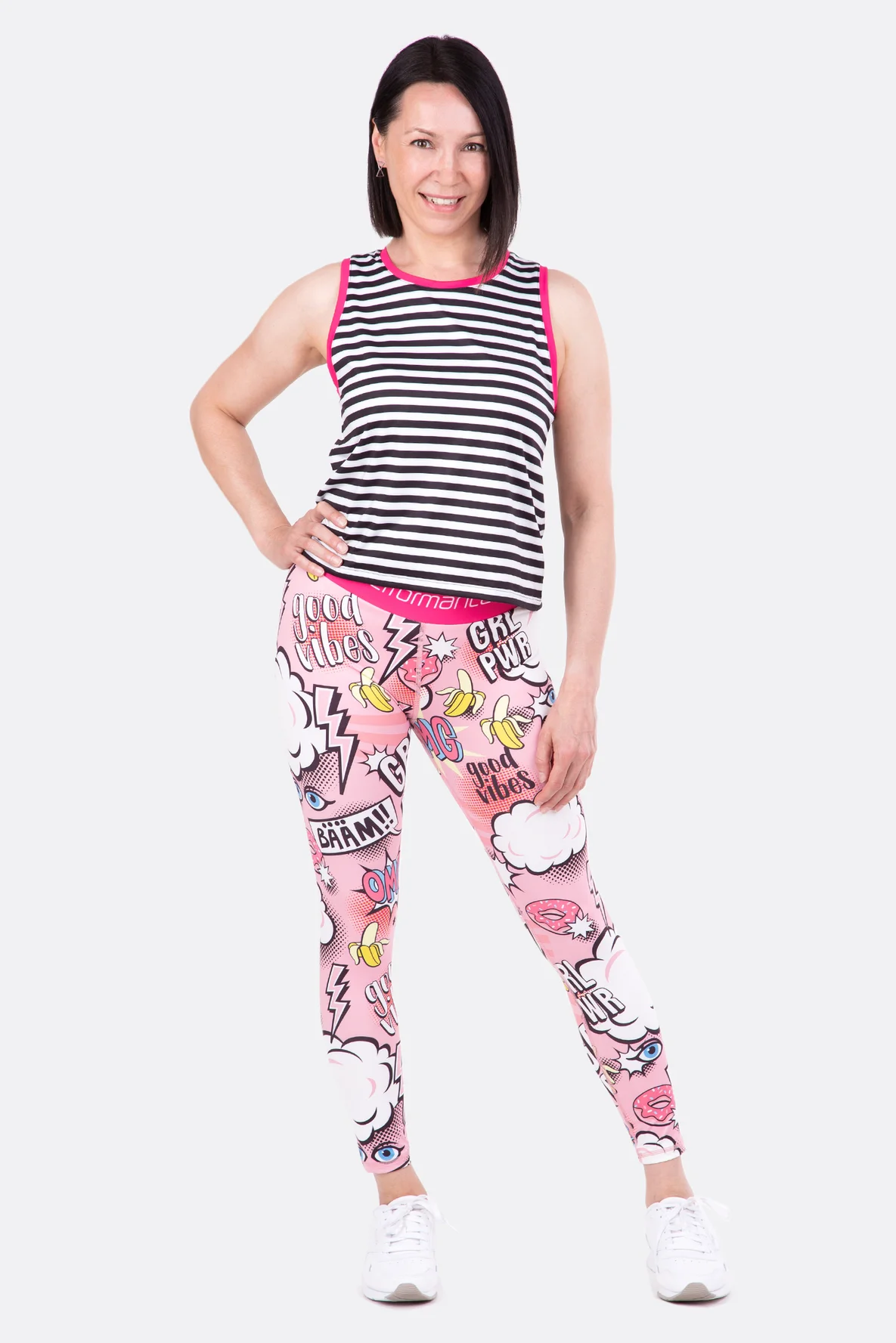 Schnittmuster Tanktop cropped mit Highwaist Leggings für Sport selber nähen