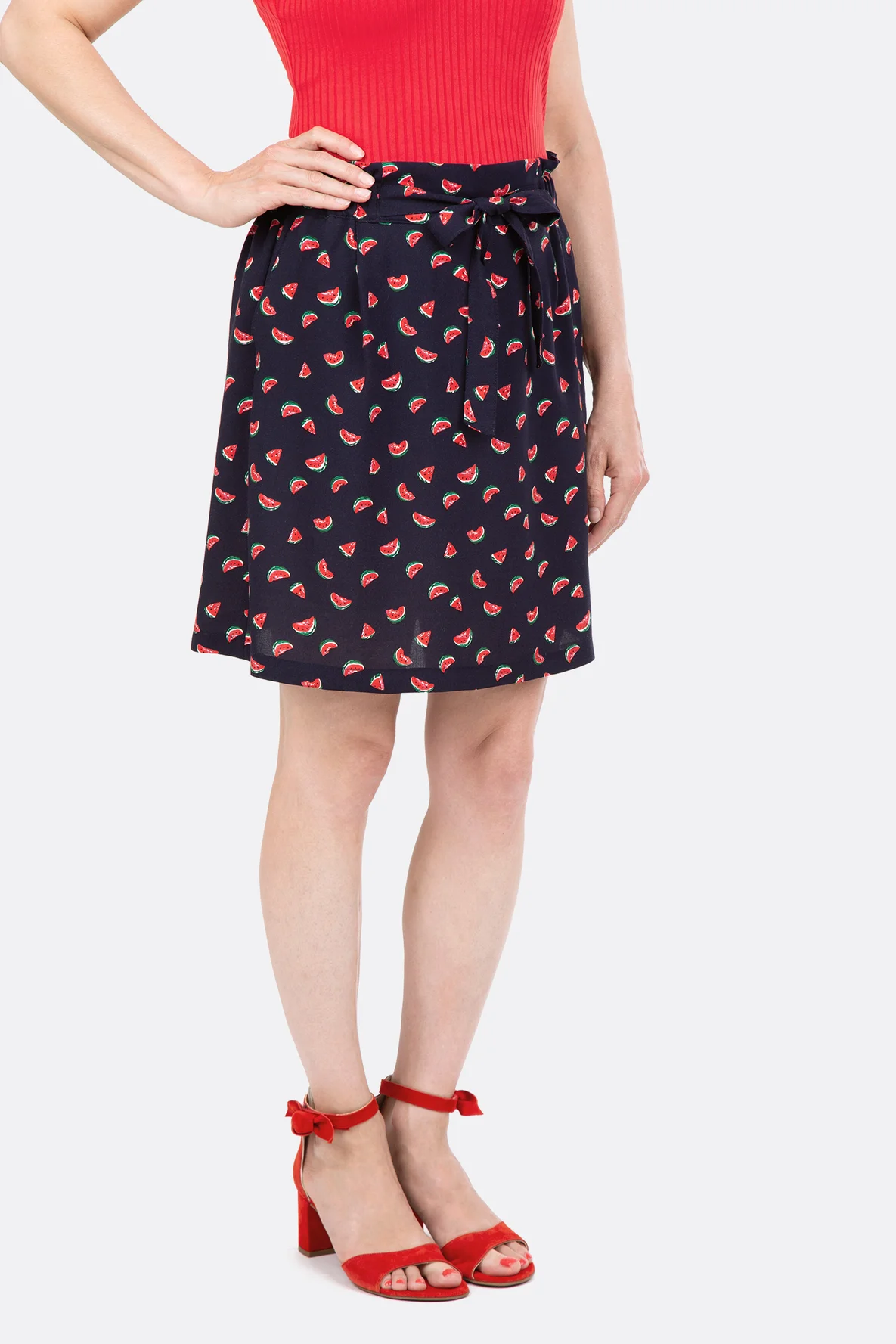 Schnittmuster Paperbag Damenrock mit Taschen Schleife DIY