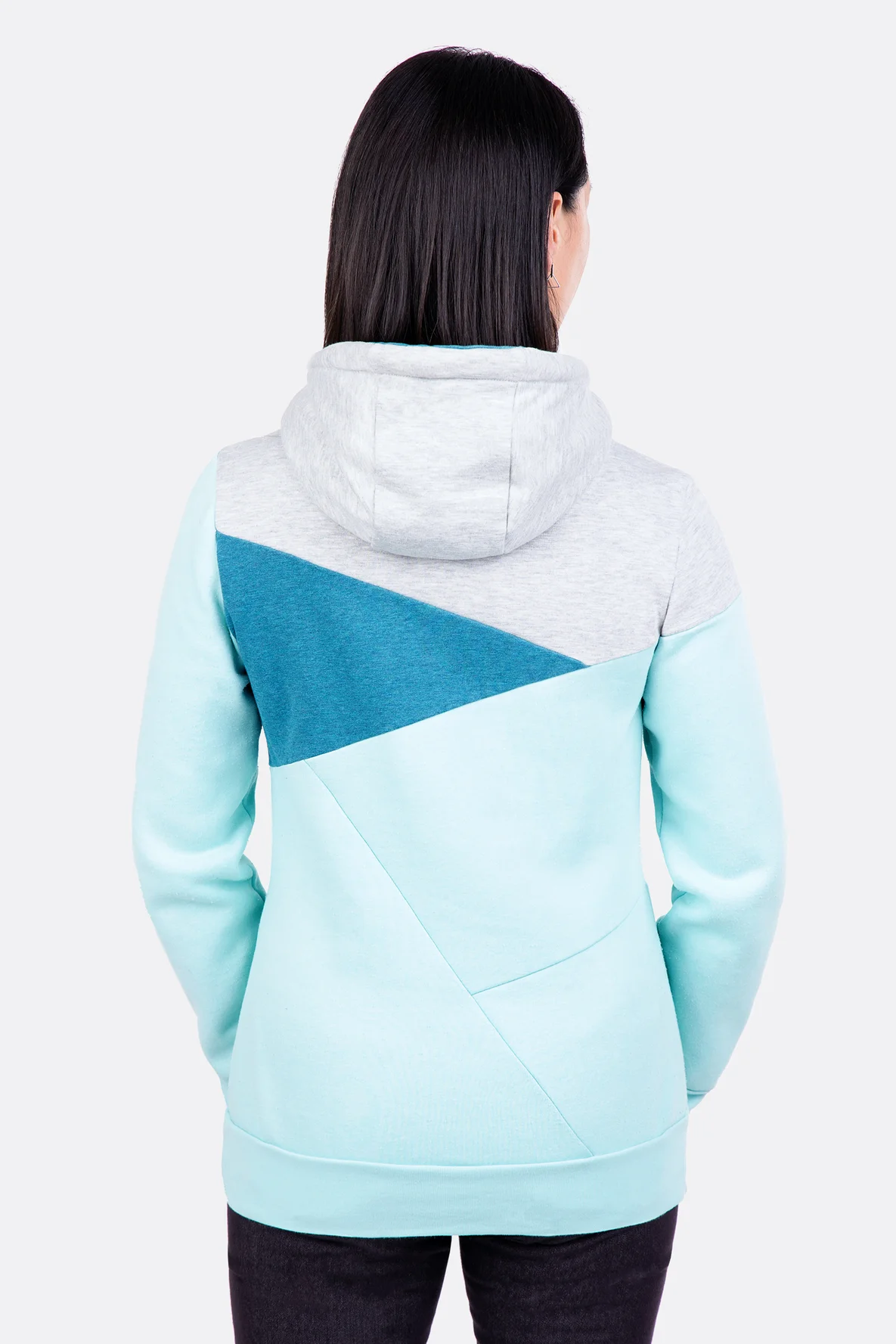 Schnittmuster Hoodie schräge Teilung Kapuze nähen