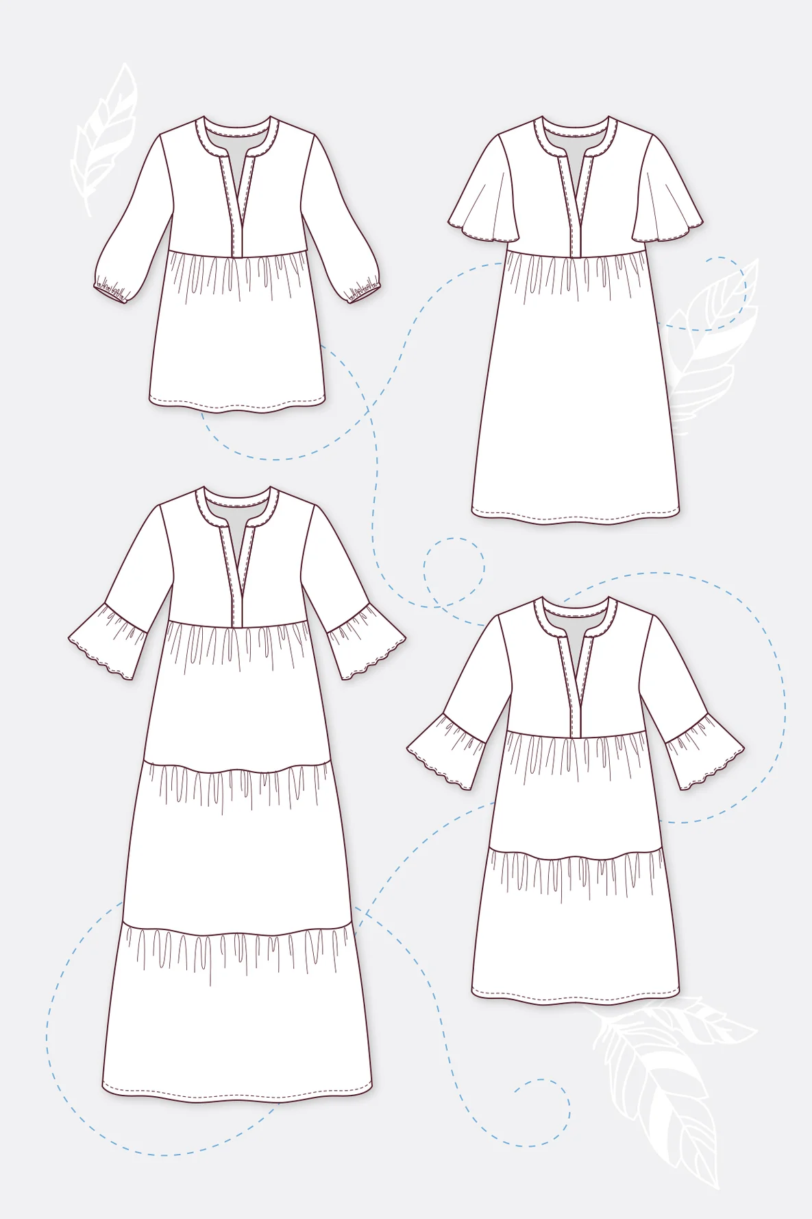 Schnittmuster Tunikakleid Boho selber nähen