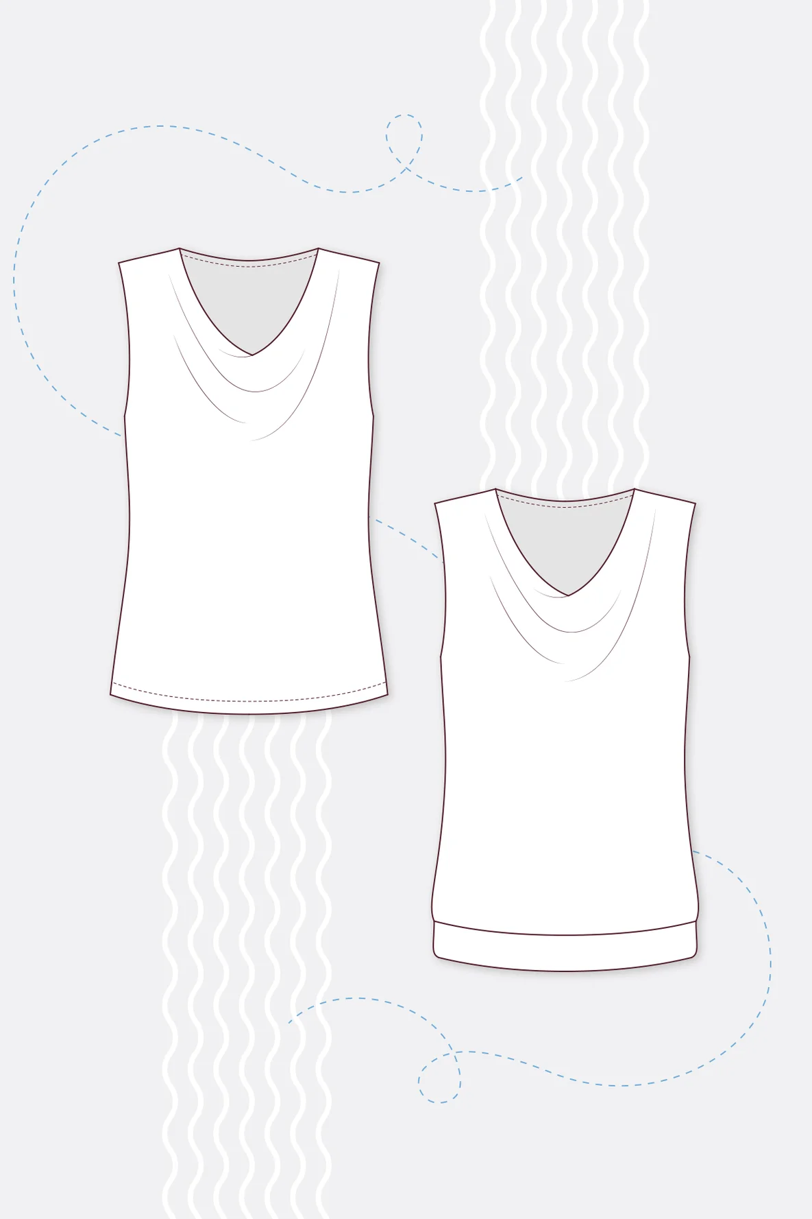 Schnittmuster Wasserfalltop Claire selber nähen