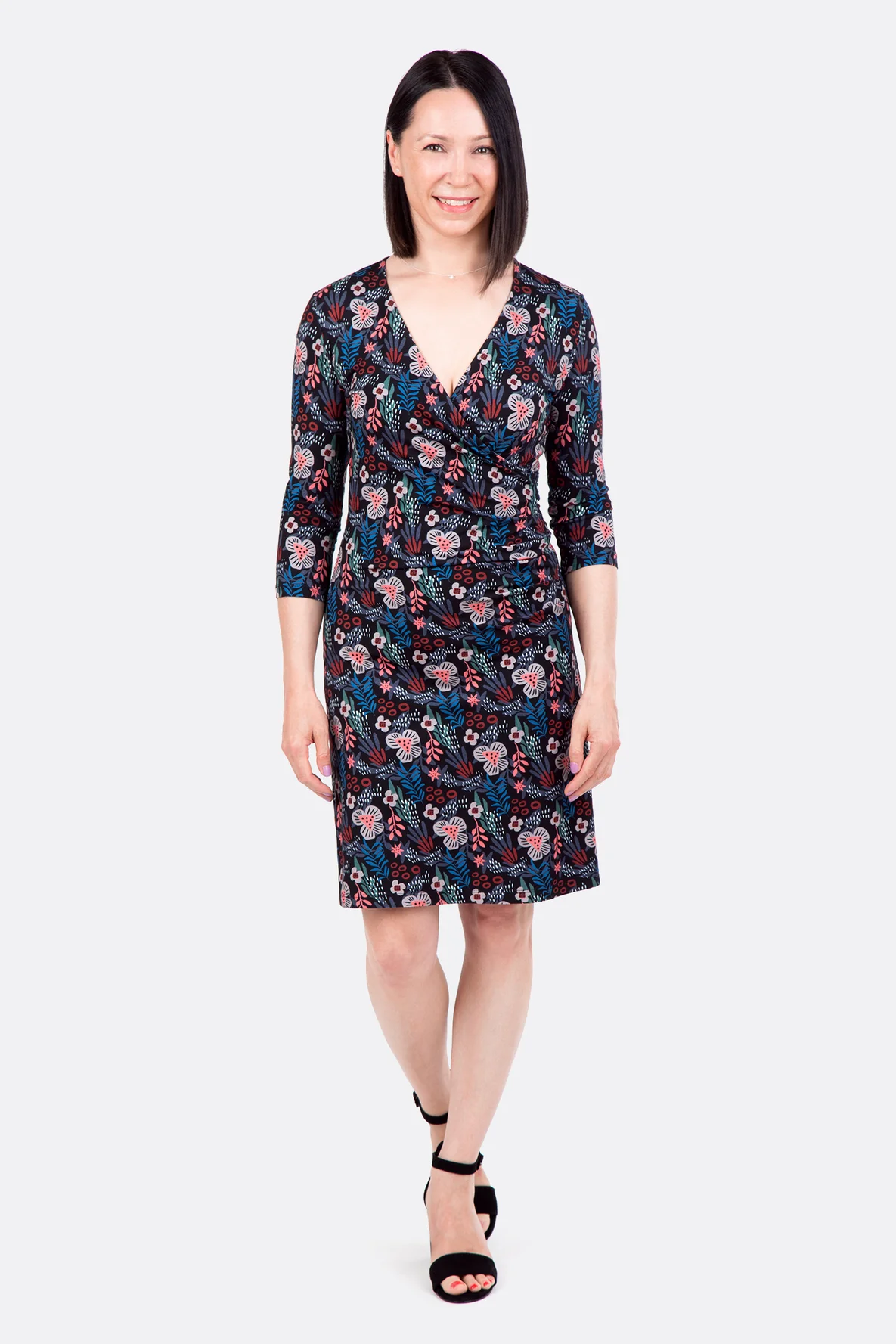 Schnittmuster Wickelkleid mit eleganter Drapierung aus Viskosejersey selber nähen