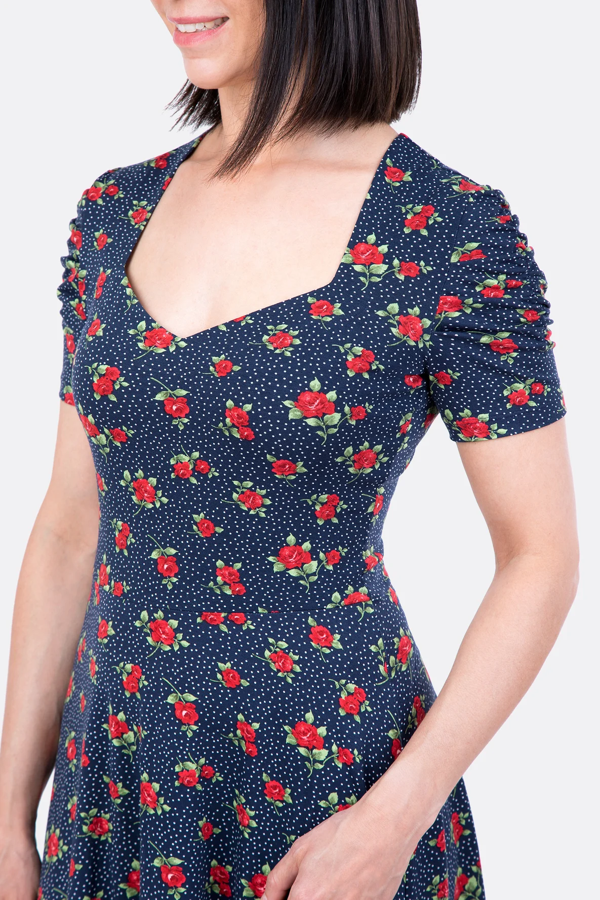 Nähanleitung Jerseykleid Sommerkleid geraffter Ärmel DIY