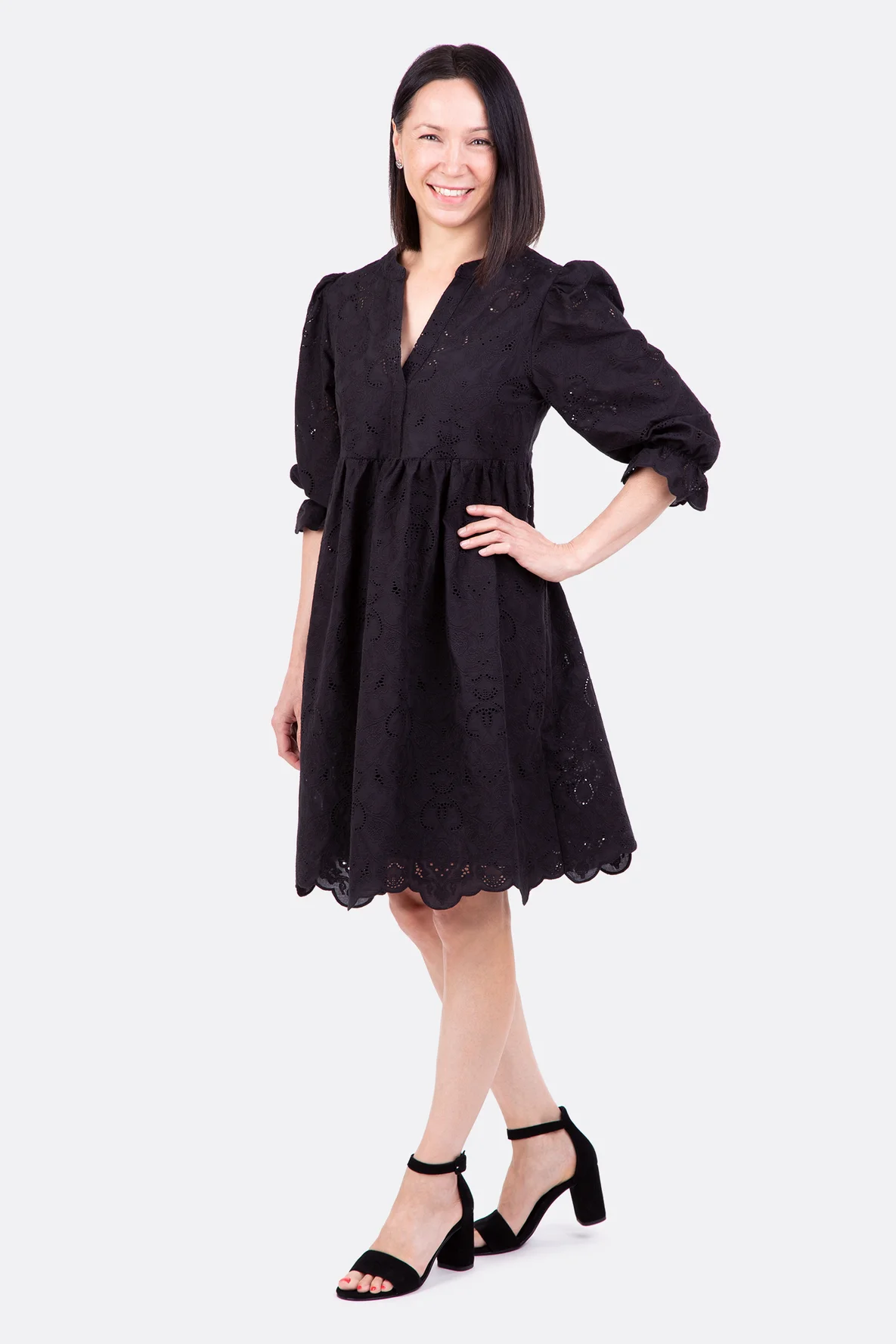 Schnittmuster Angel Lochstickerei mit Puffärmel selber nähen