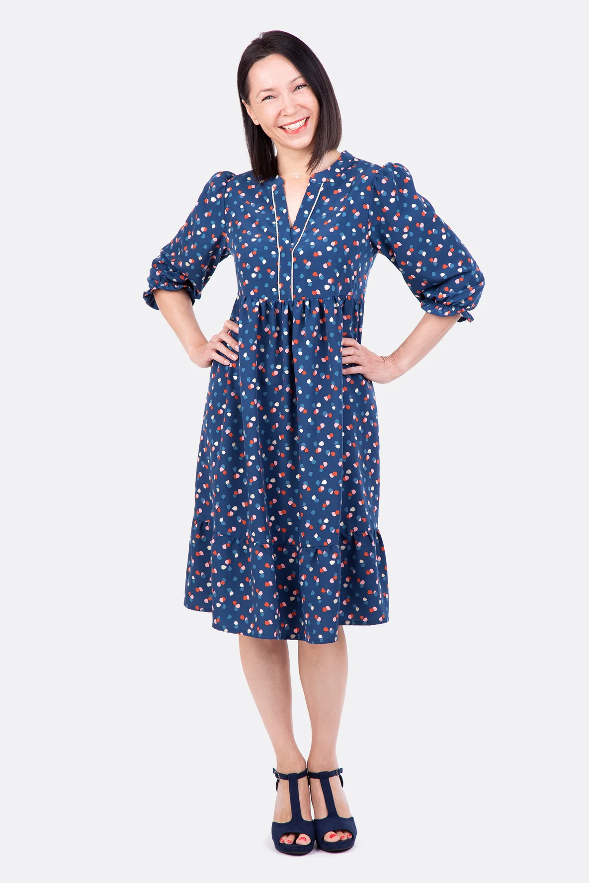 Schnittmuster Tunikakleid mit Puffärmel zum Selbernähen